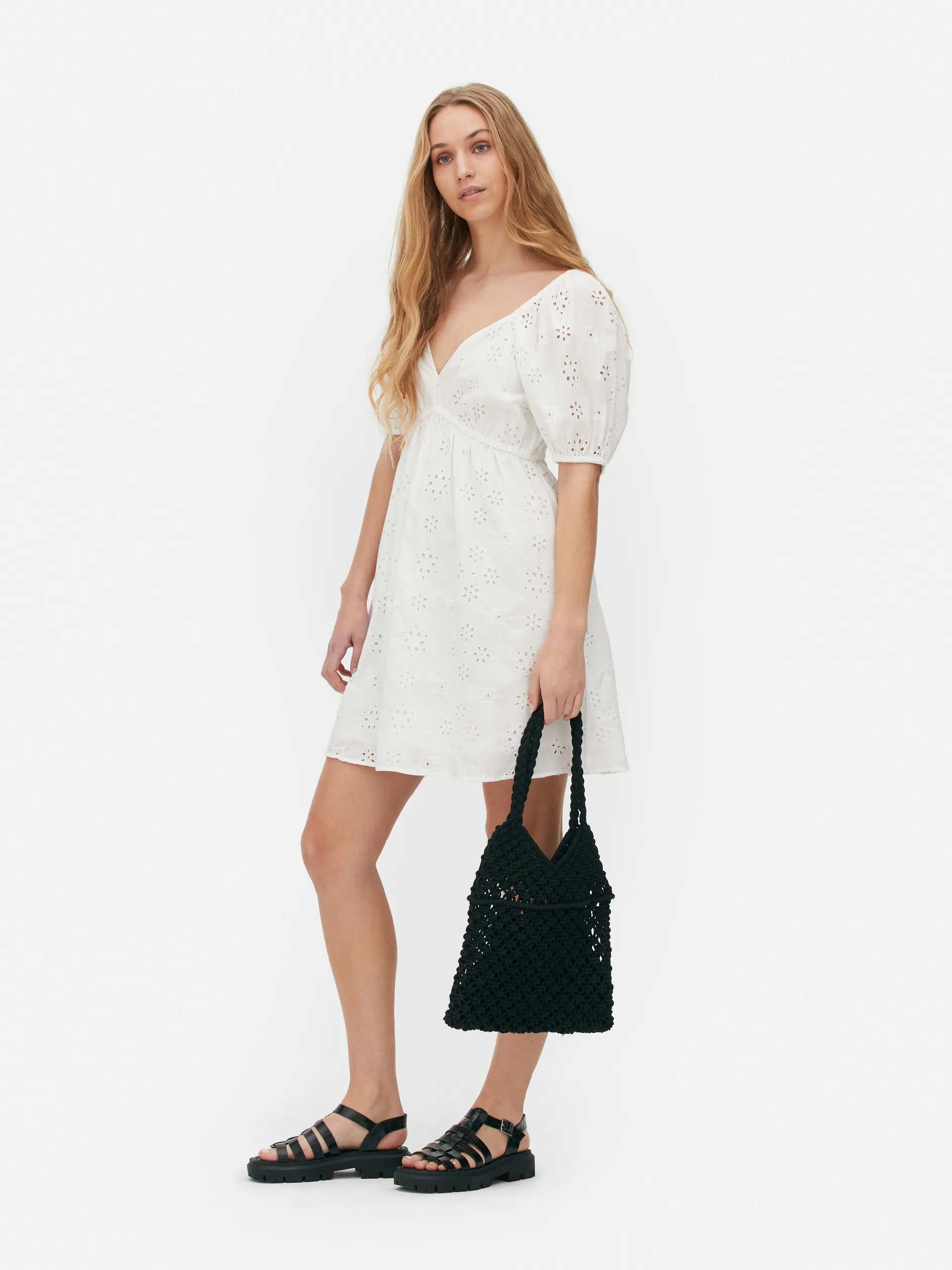 Broderie Anglaise Mini Dress