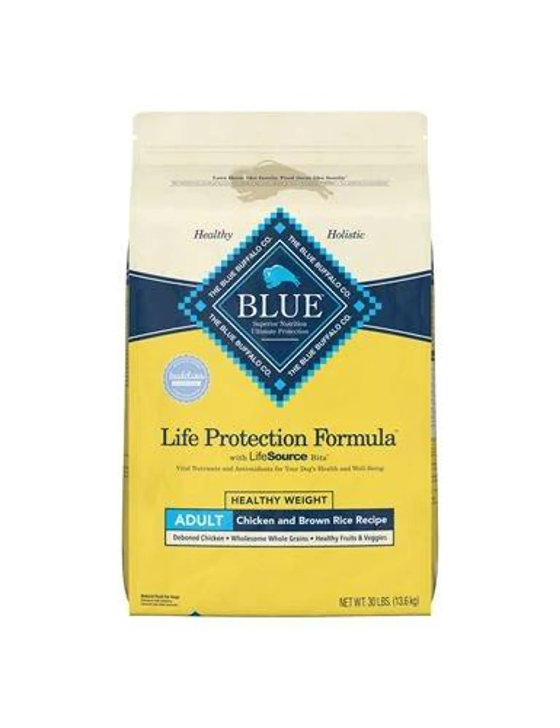 Blue Buffalo Life Protection Formula Natural Adult Healthy Weight Dry Dog Food, Chicken and Brown Rice, 30 Pounds