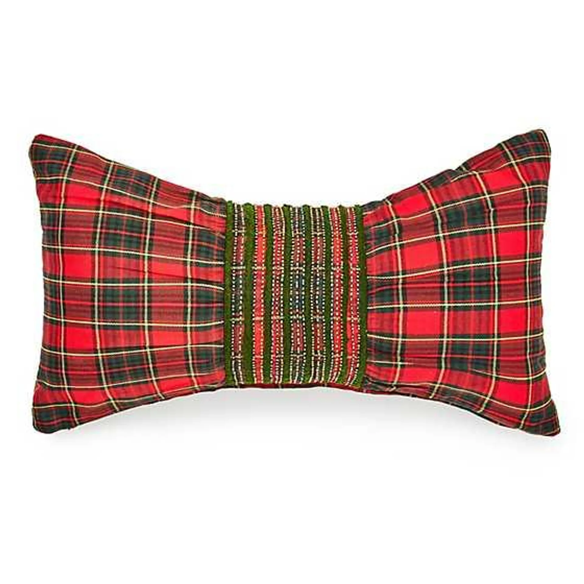 Tartan Red Bow Throw Pillow