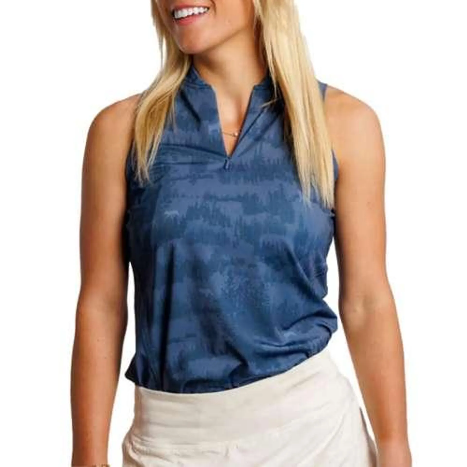 Women's Waggle Golf Territorial Sleeveless V-Neck Golf Polo