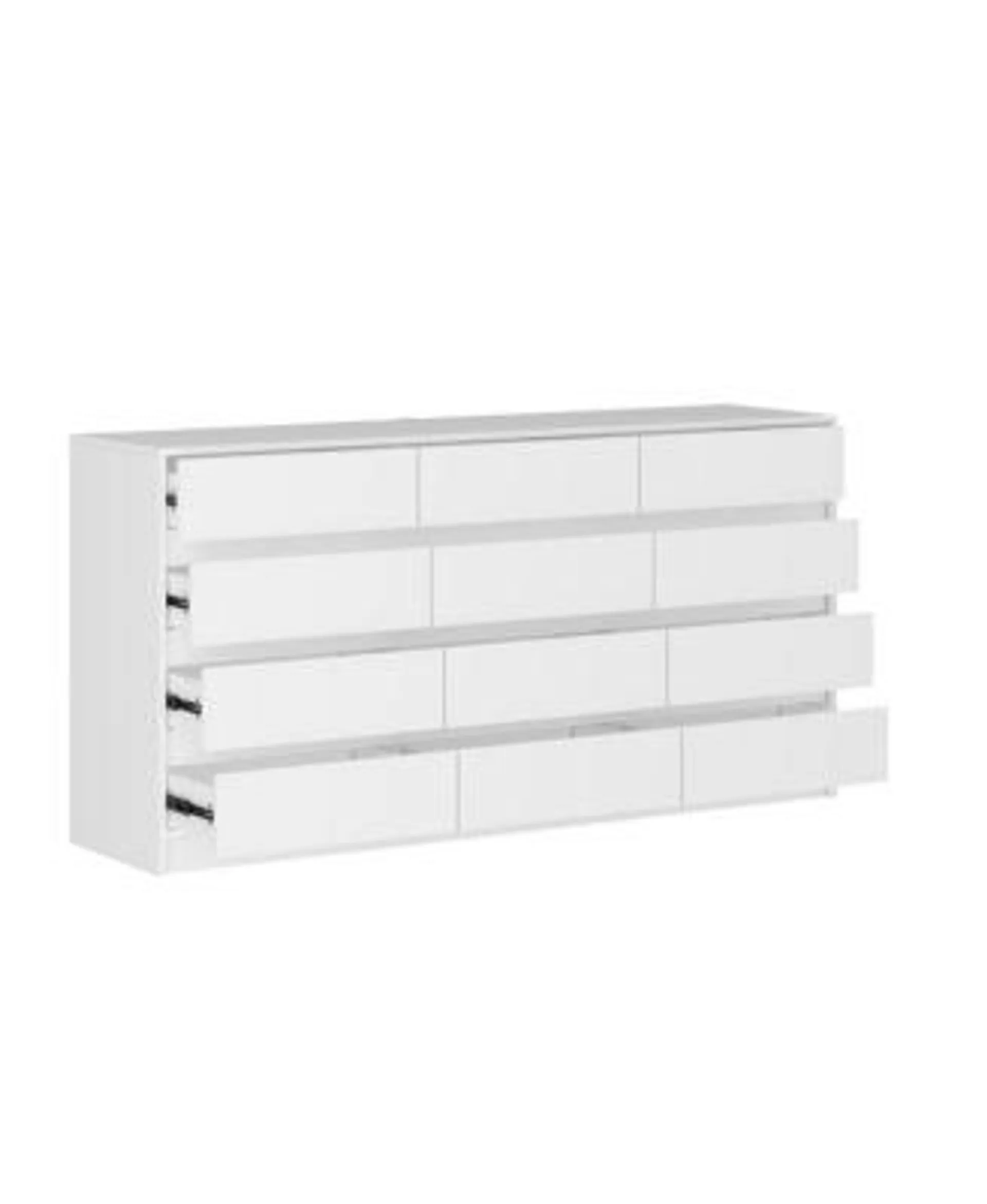 White Chest of Drawers for Home Storage with 12-Drawer