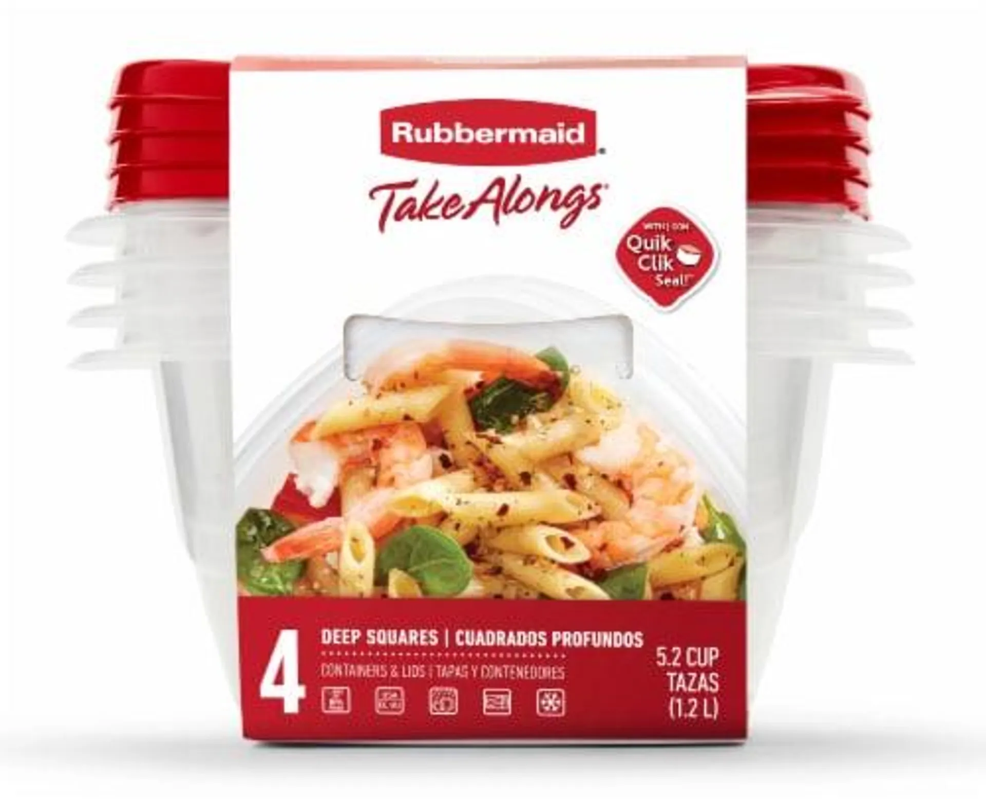 Rubbermaid® TakeAlongs® Quick Clik Seal™ Deep Square Food Storage Containers