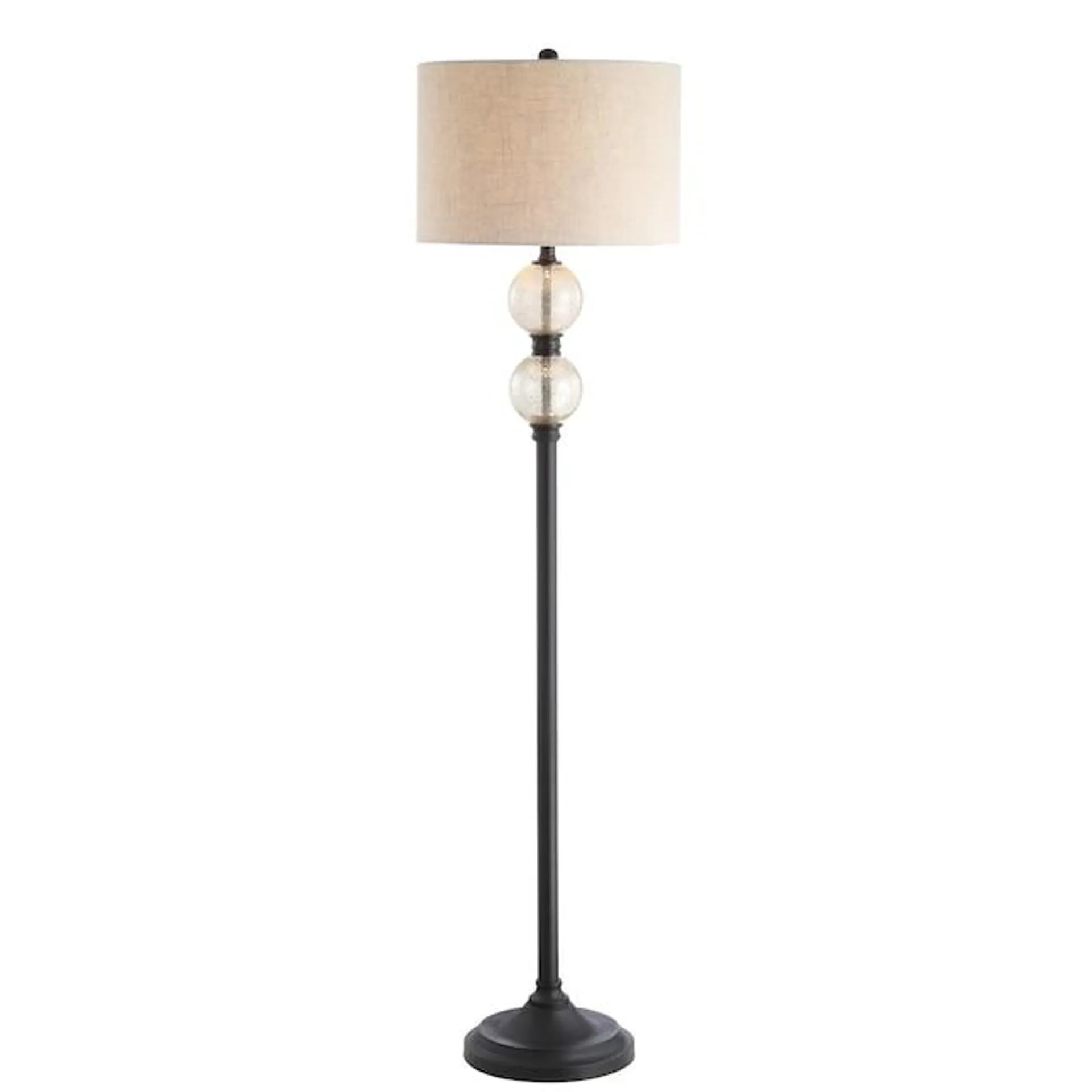 JONATHAN Y January Glass/Metal Traditional 60-in Oil Rubbed Bronze Shaded Floor Lamp