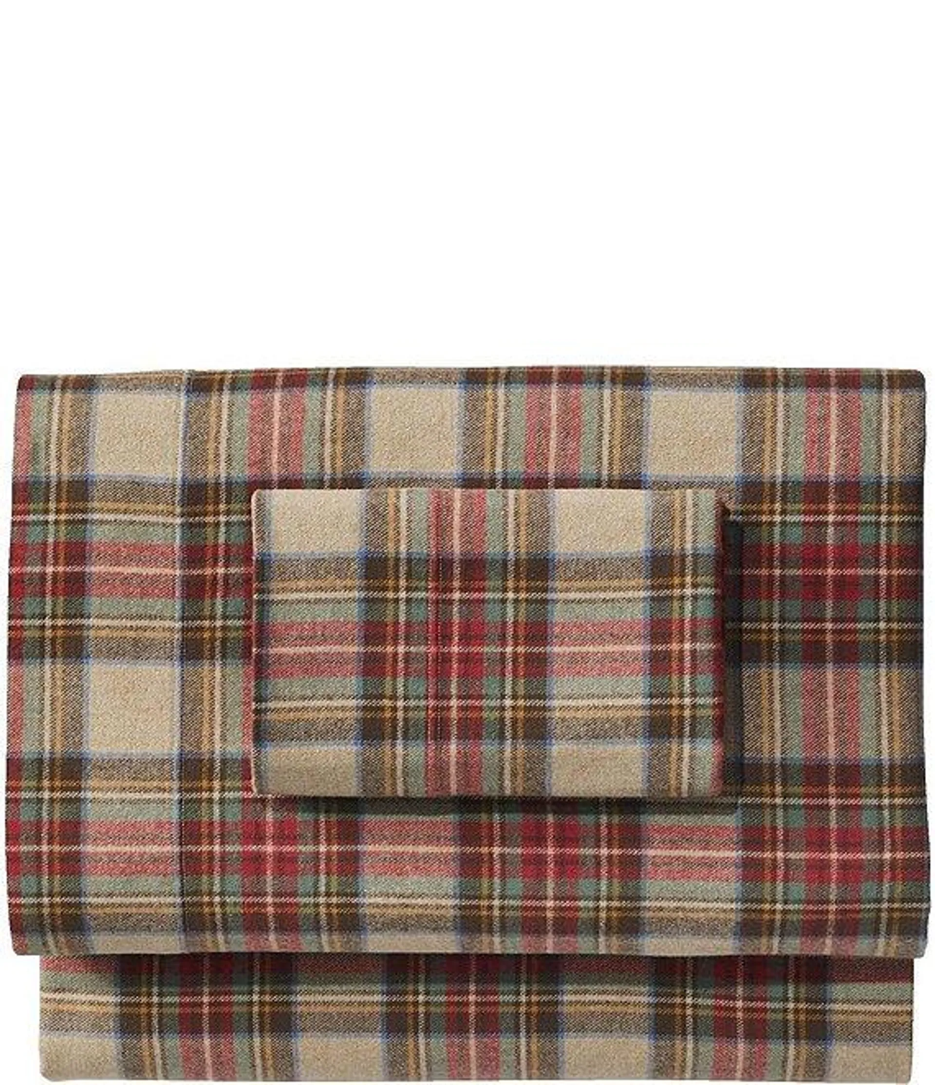 Heritage Chamois Antique Dress Tartan Plaid Flannel Sheet Set