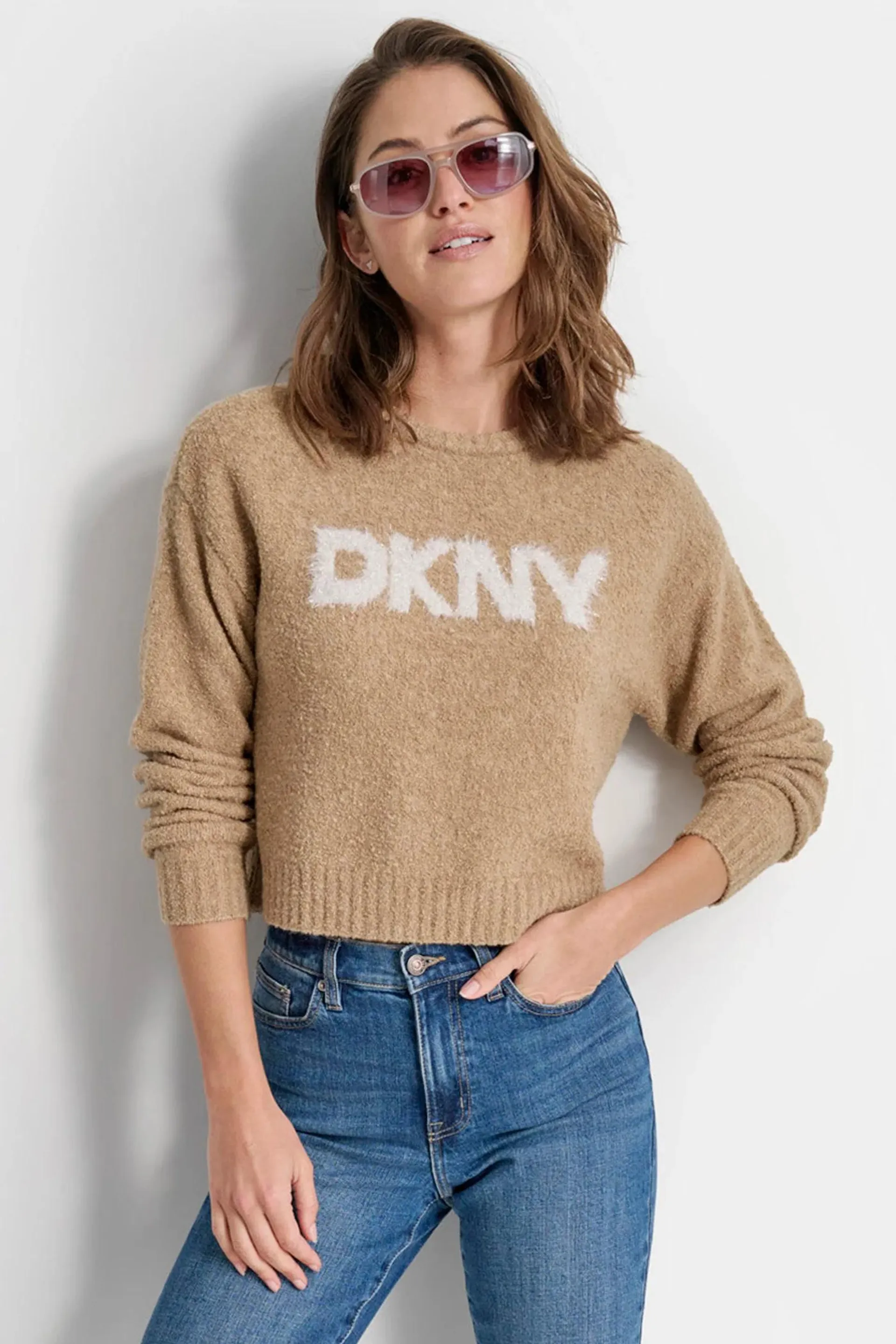 TINSEL LOGO BOUCLE SWEATER