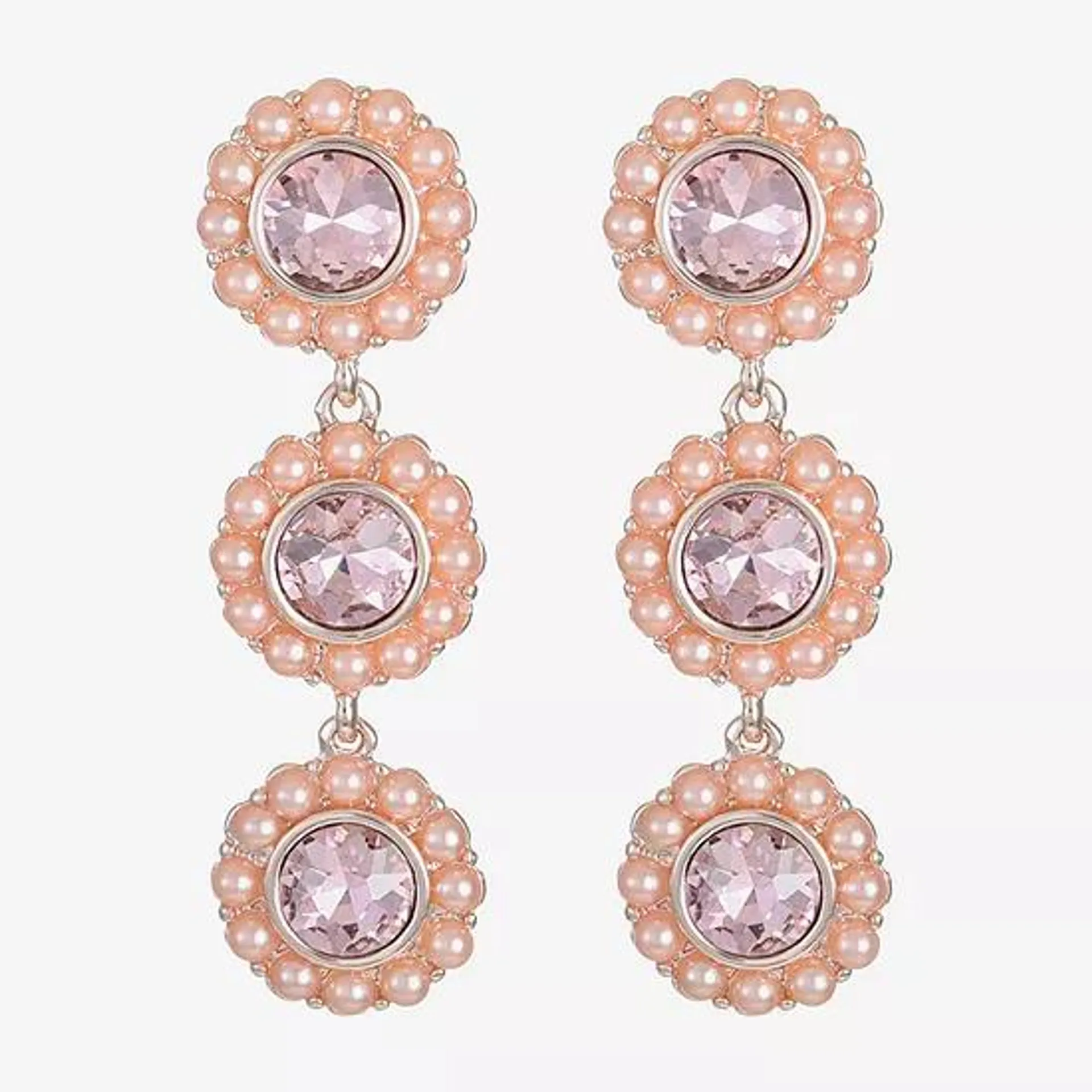 Monet Jewelry Simulated Pearl Round Drop Earrings