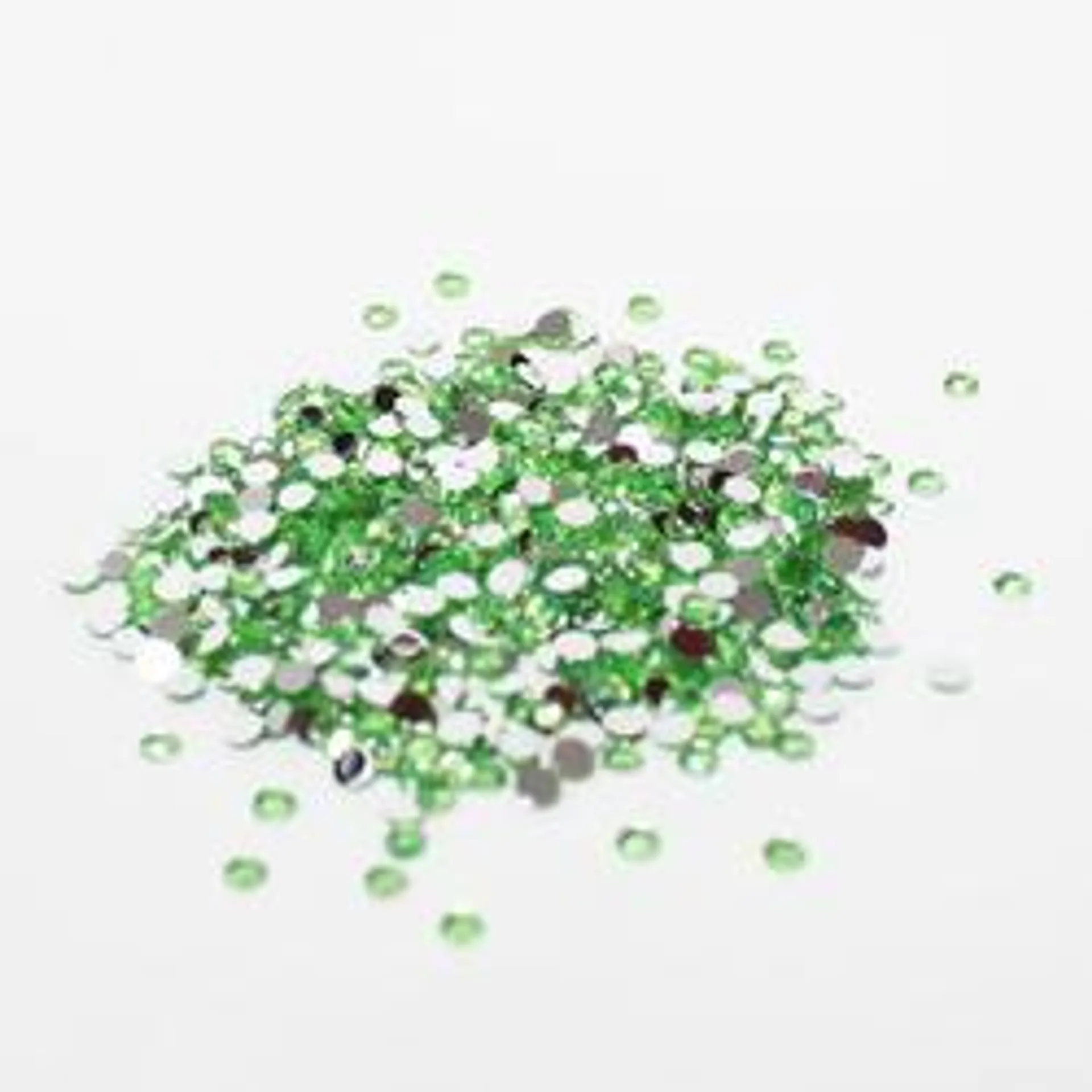 Apple Green Flat Back Faceted Round Rhinestones (Package of 600 pieces)