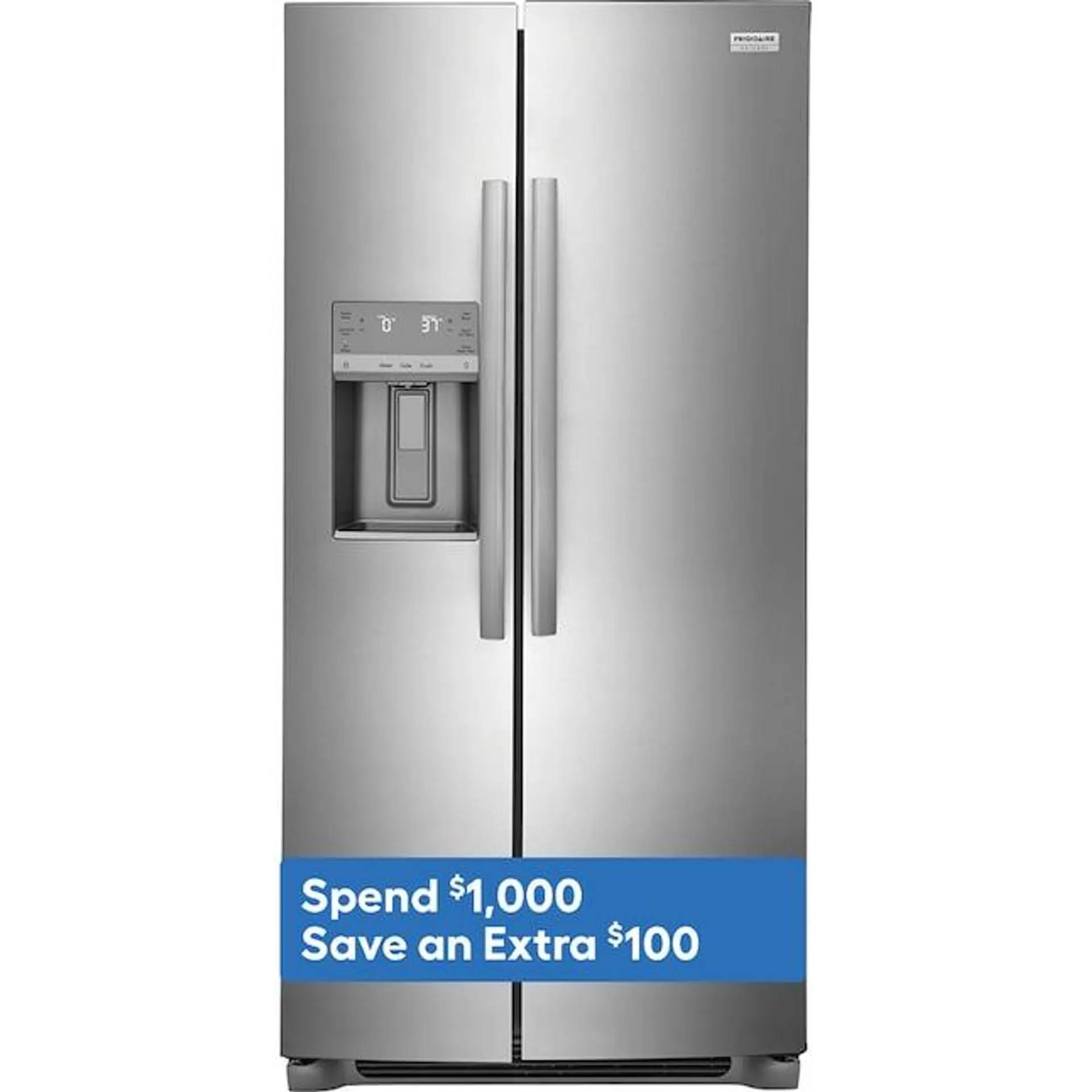 Frigidaire Gallery 22.3-cu ft Counter-depth Side-by-Side Refrigerator with Ice Maker, Water and Ice Dispenser (Fingerprint Resistant Stainless Steel) ENERGY STAR