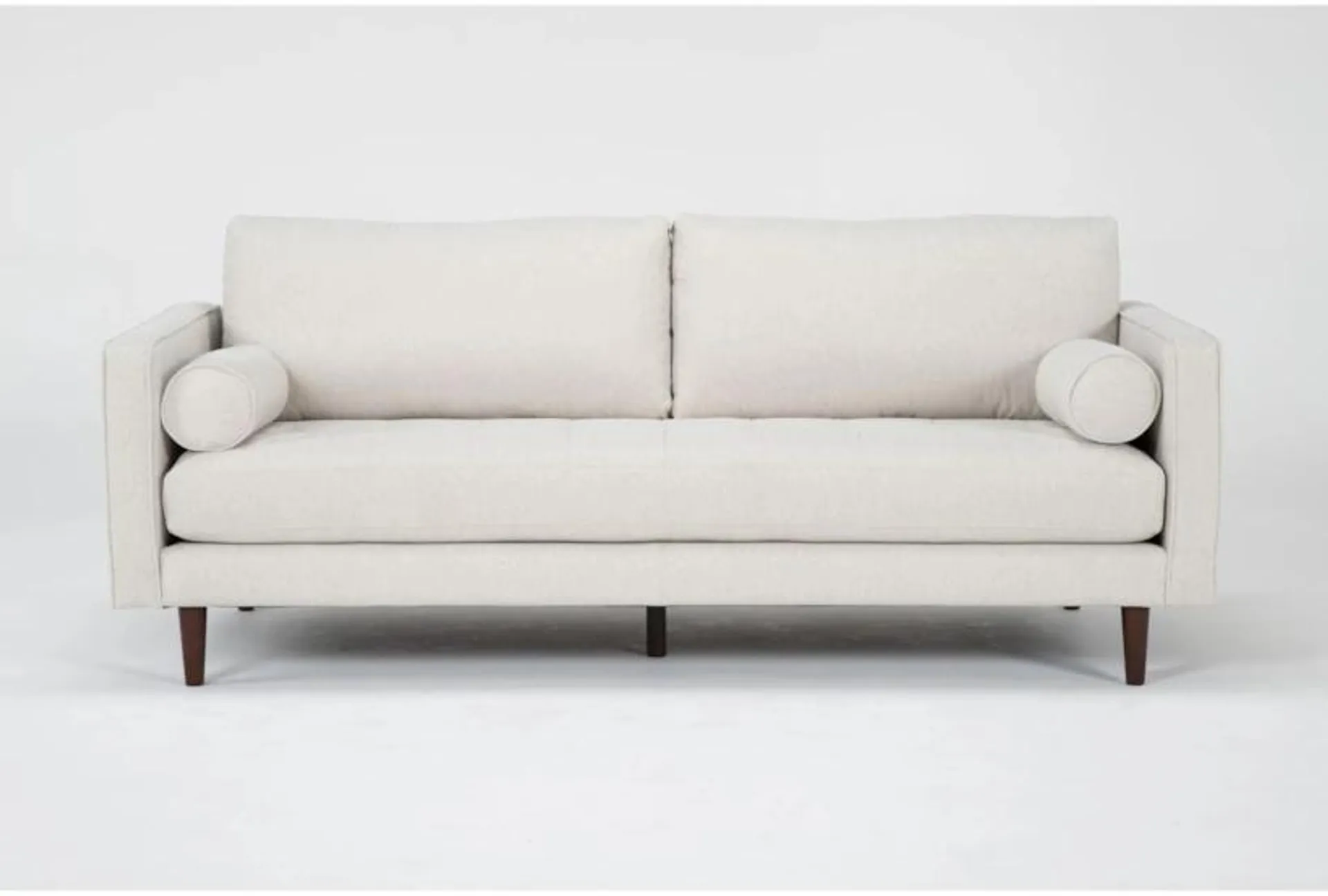 Lukas Optical White Fabric 83" Sofa