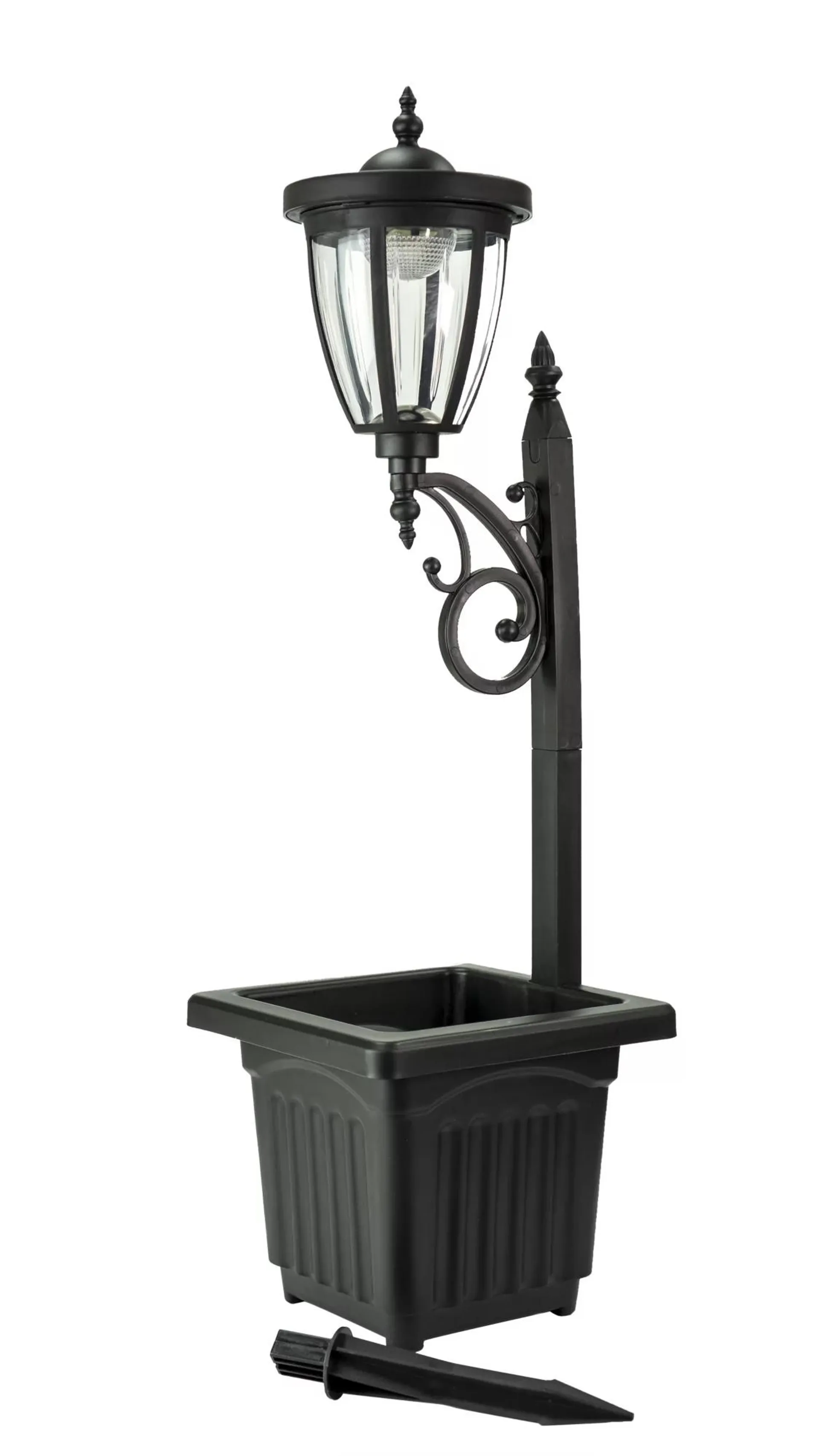 Sun-Ray Kambria Multi Function Solar Lamp Post and Planter, 2 pk. - Black