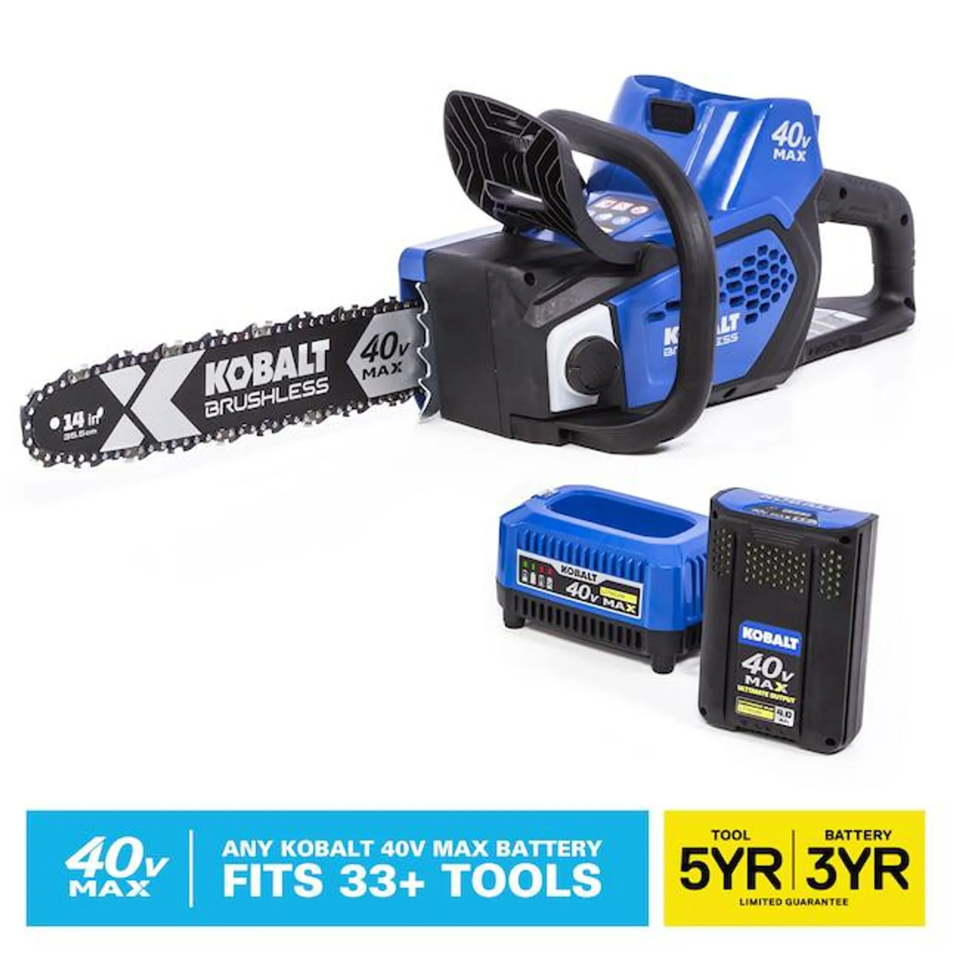 Kobalt 40-volt 14-in Brushless Battery 4 Ah Chainsaw (Battery and Charger Included)