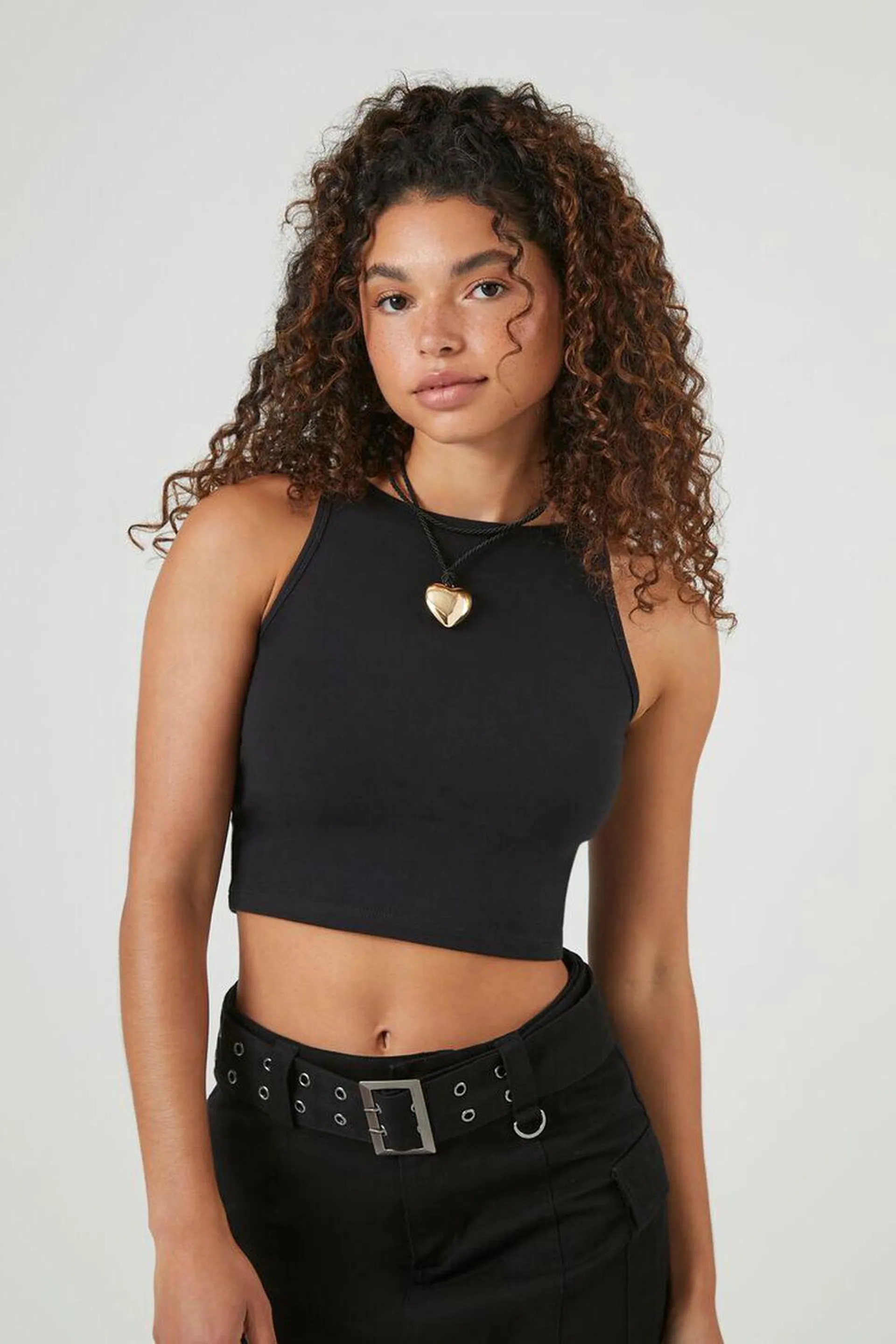 Cotton-Blend Cropped Tank Top