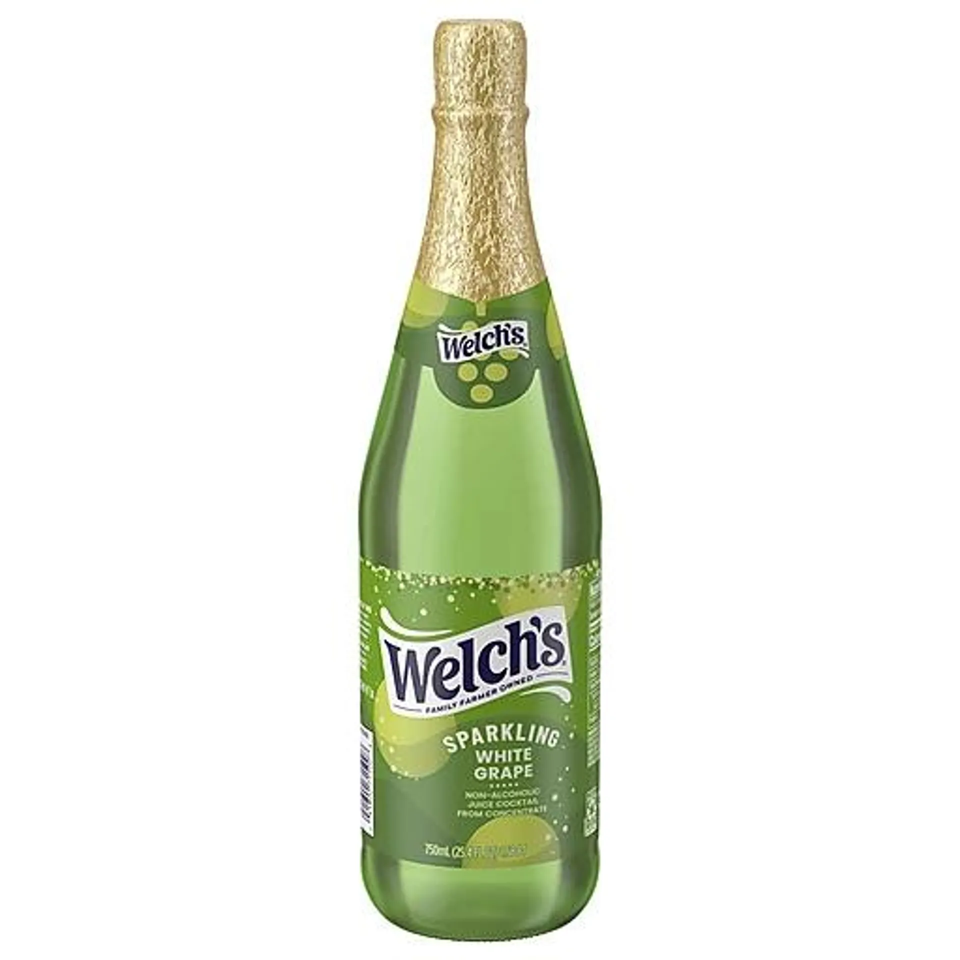 Welch's Juice Cocktail, Sparkling, White Grape, Non Alcoholic 25.4 fl oz