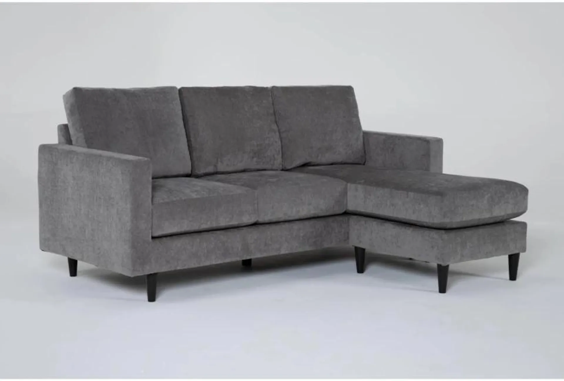 Bradley Charcoal Grey Fabric Modern 81" Sofa with Reversible Chaise