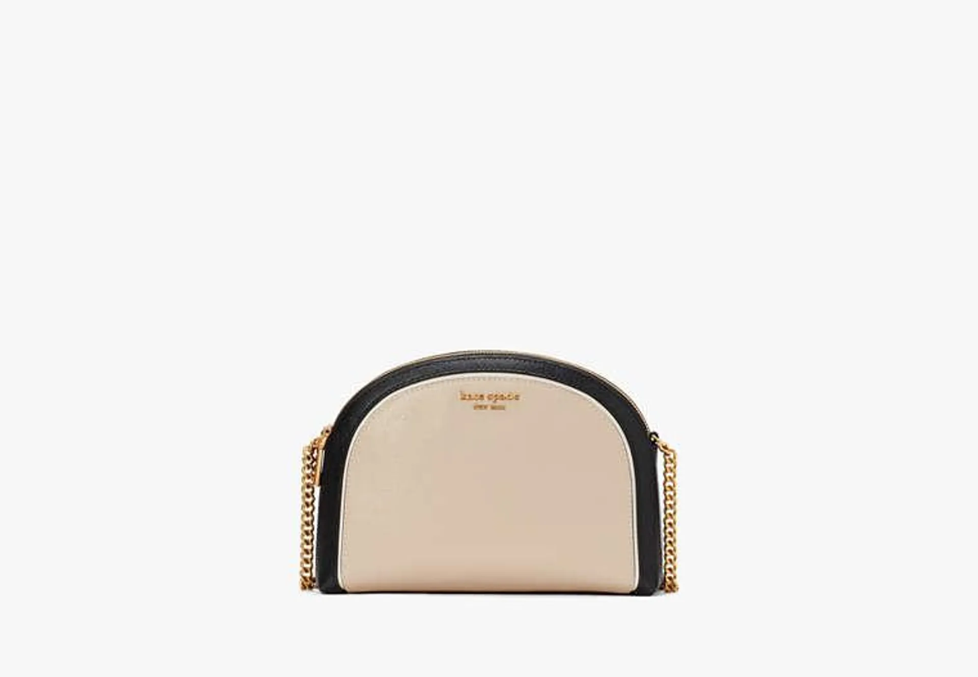 Morgan Colorblocked Double-zip Dome Crossbody