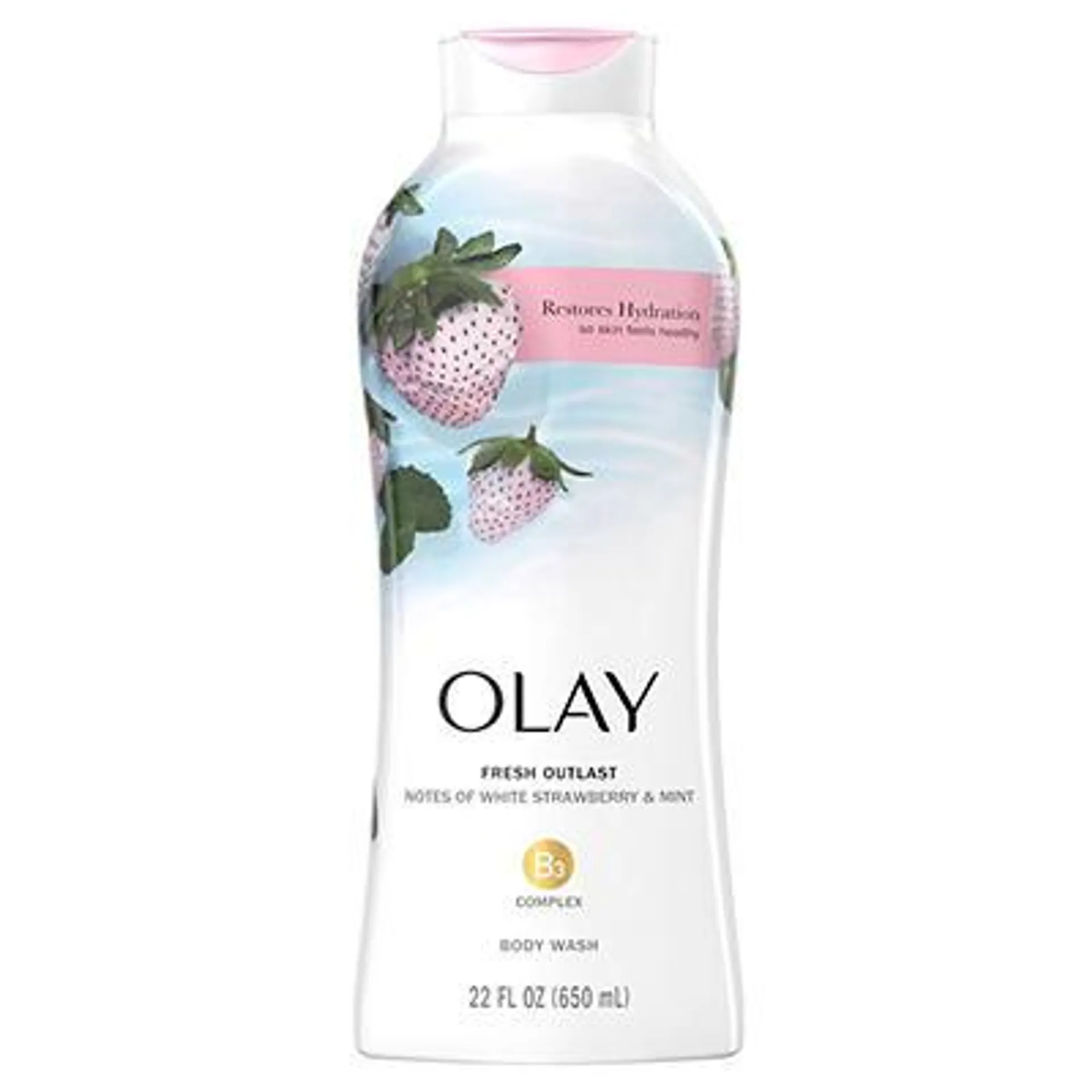 Olay Fresh Outlast Body Wash, White Strawberry & Mint, 22 fl oz