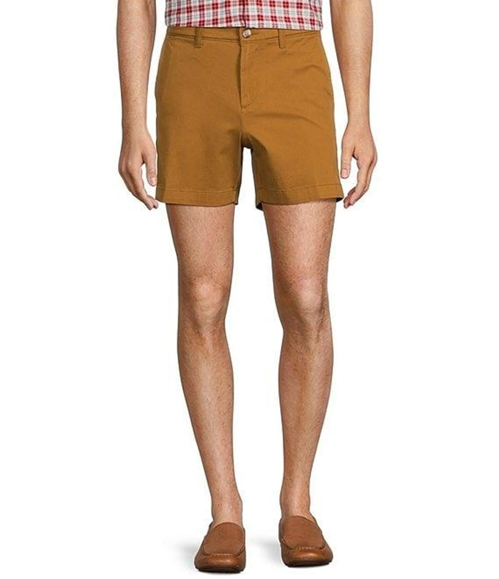 Casuals Straight Fit Flat Front Washed 5" Chino Shorts