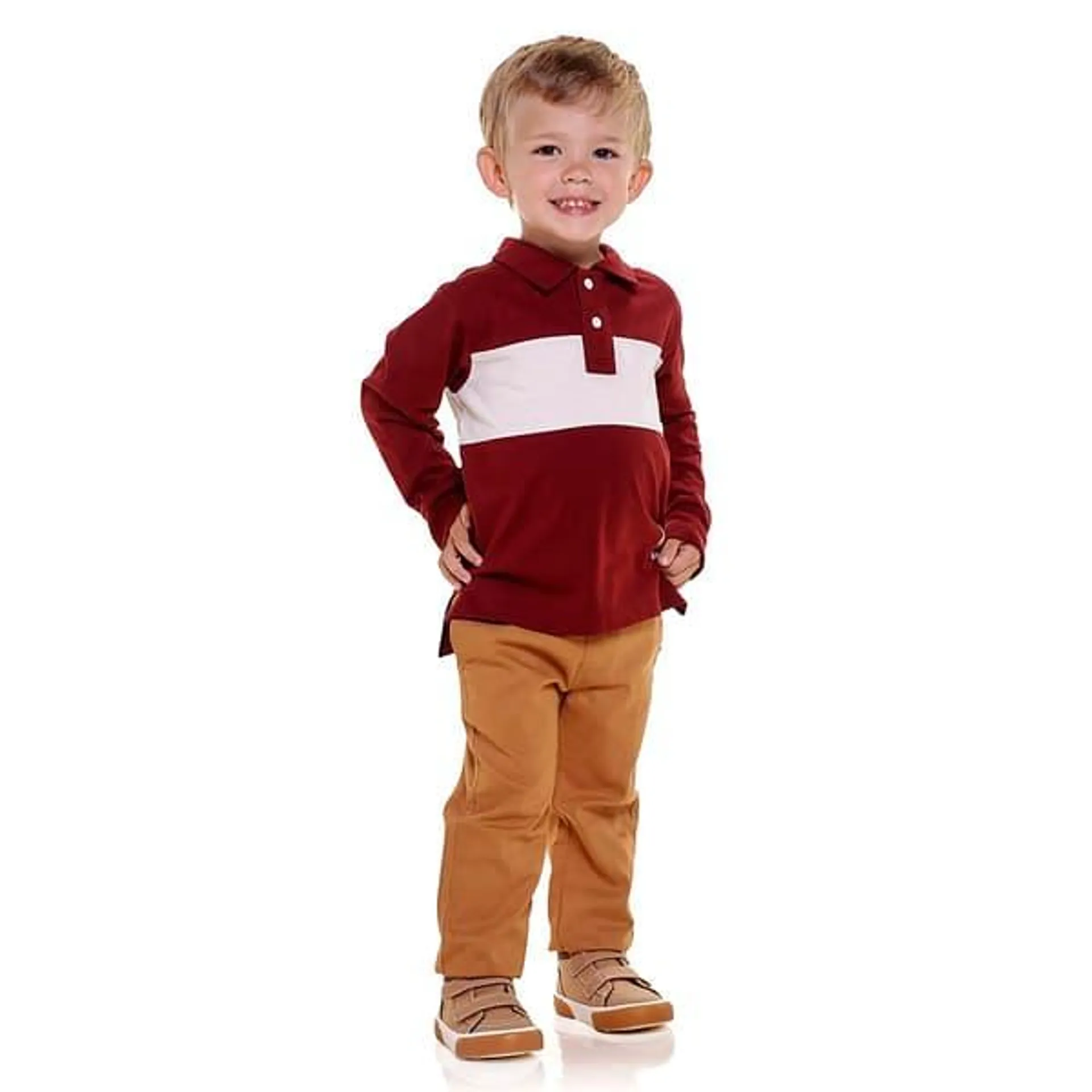 Toddler Boy Tony Hawk Stripe Polo Woven Top w/ Joggers Set