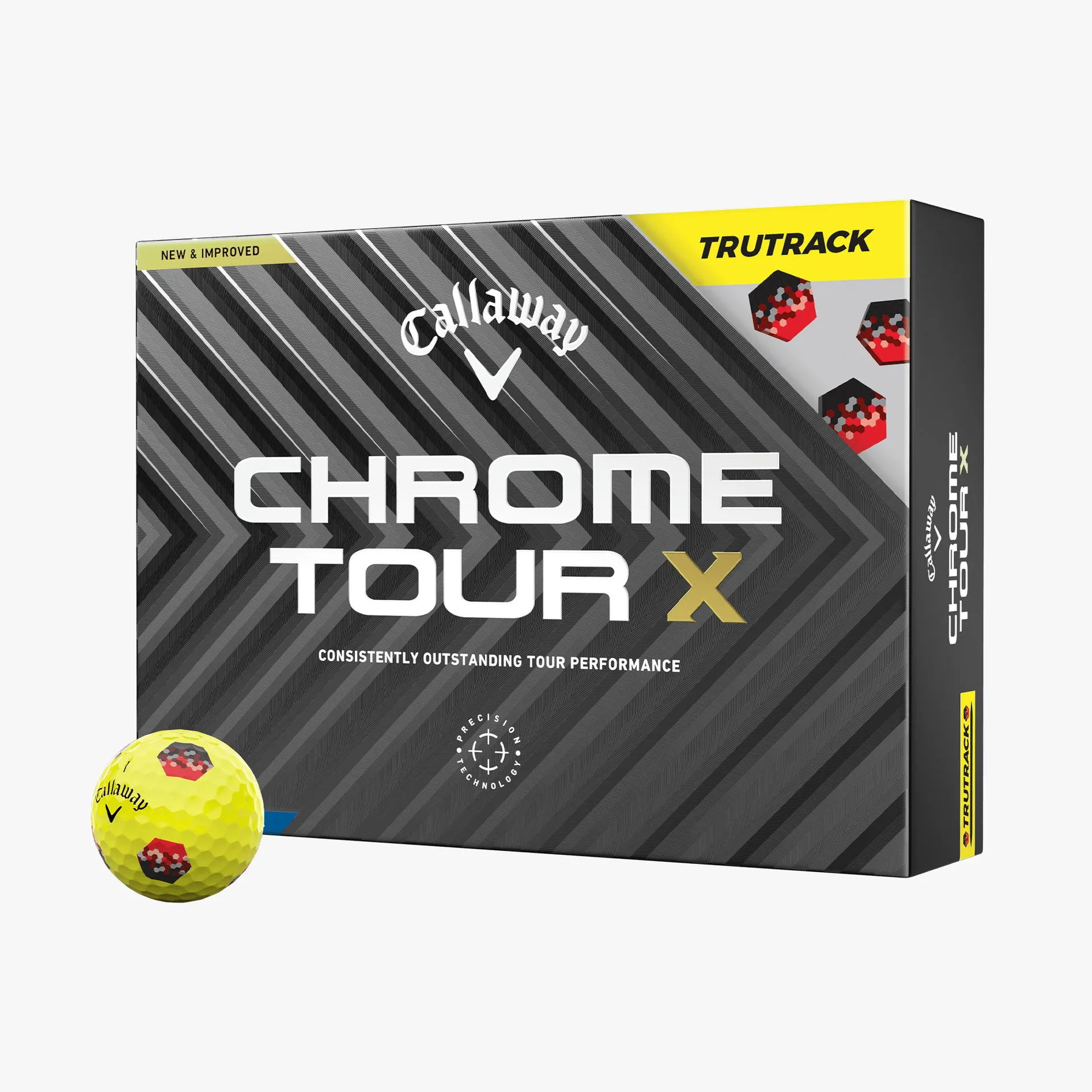 Chrome Tour X TruTrack Yellow Golf Balls