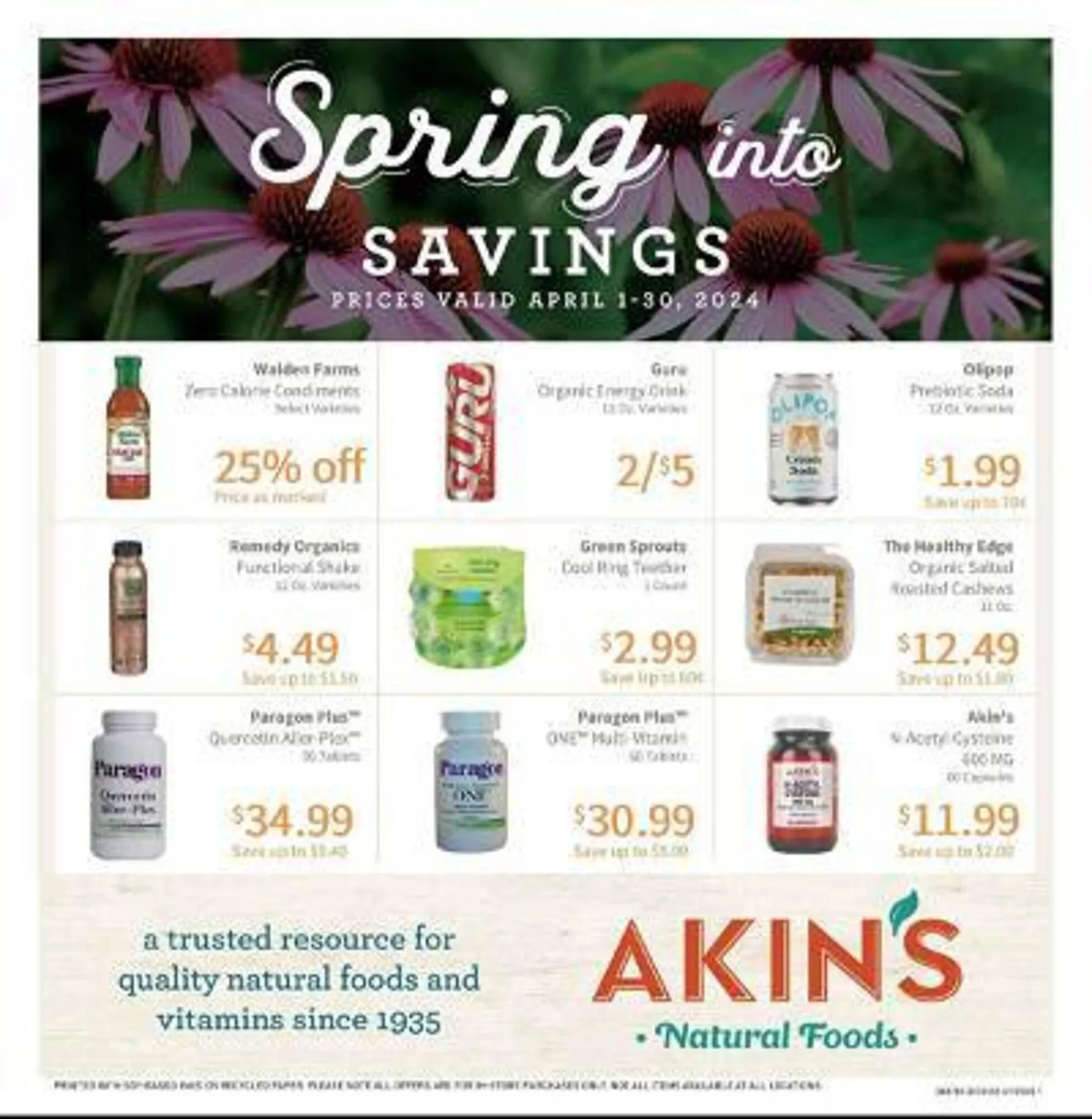 Weekly ad Akin's Natural Foods Weekly Ad from April 1 to April 30 2024 - Page 