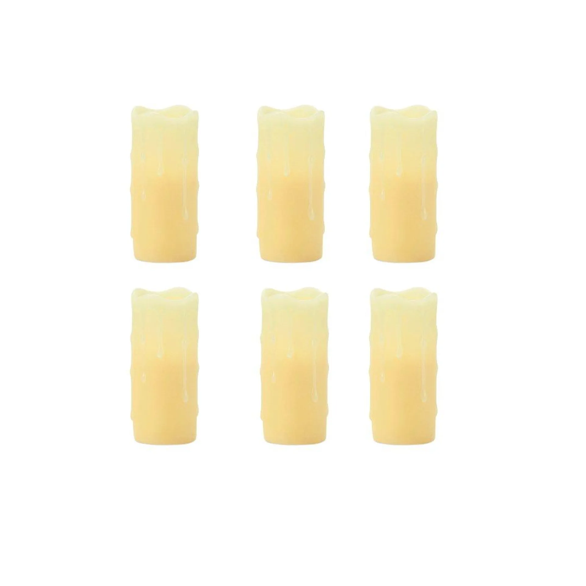 LED Dripping Wax Pillar Candles with Remote, Set of 6