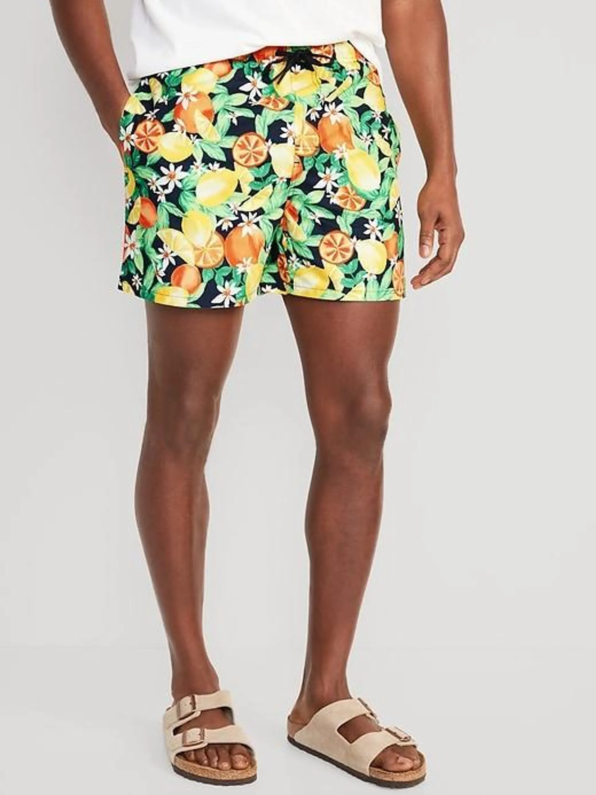 Printed Swim Trunks -- 5-inch inseam