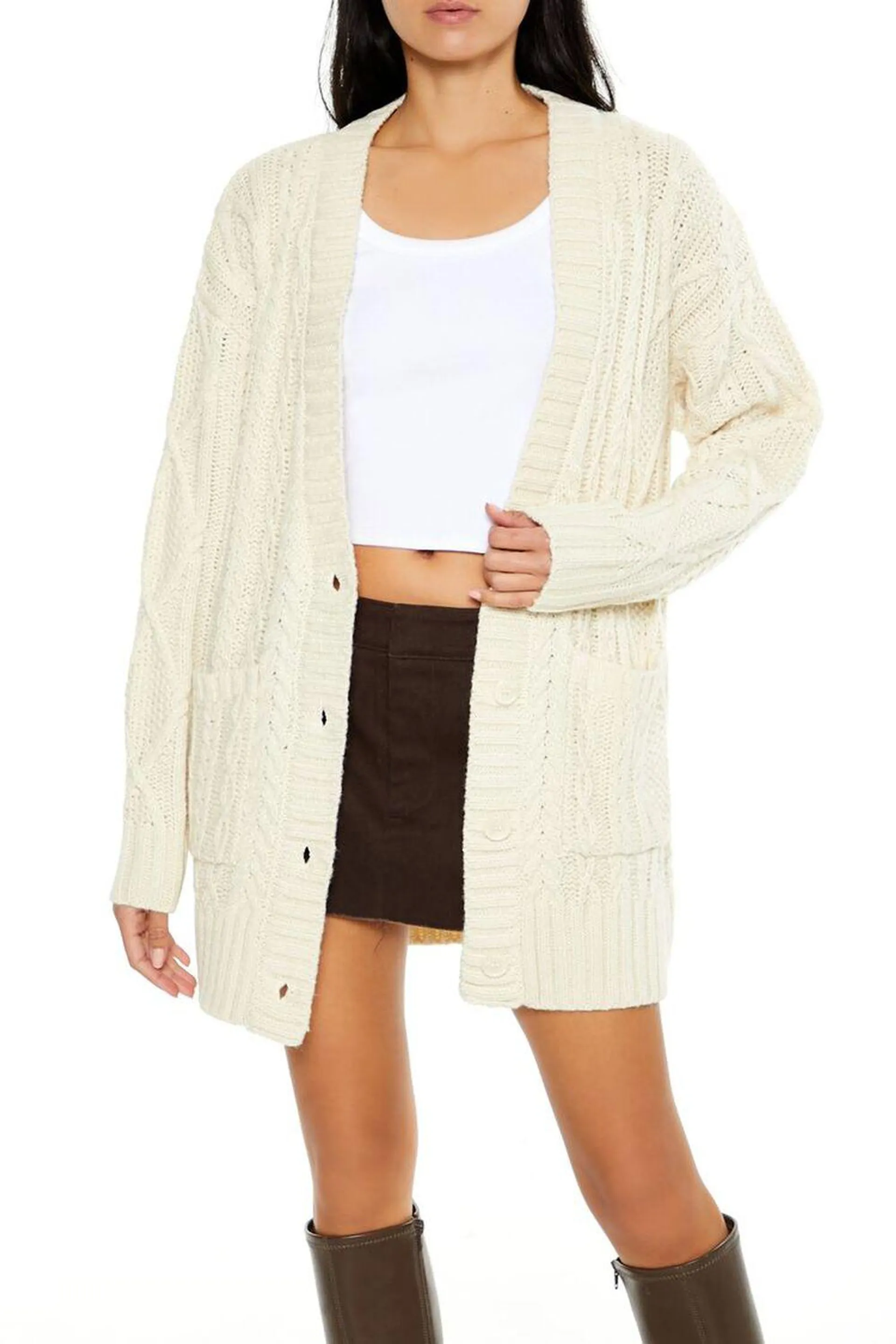 Chunky Knit Cardigan Sweater