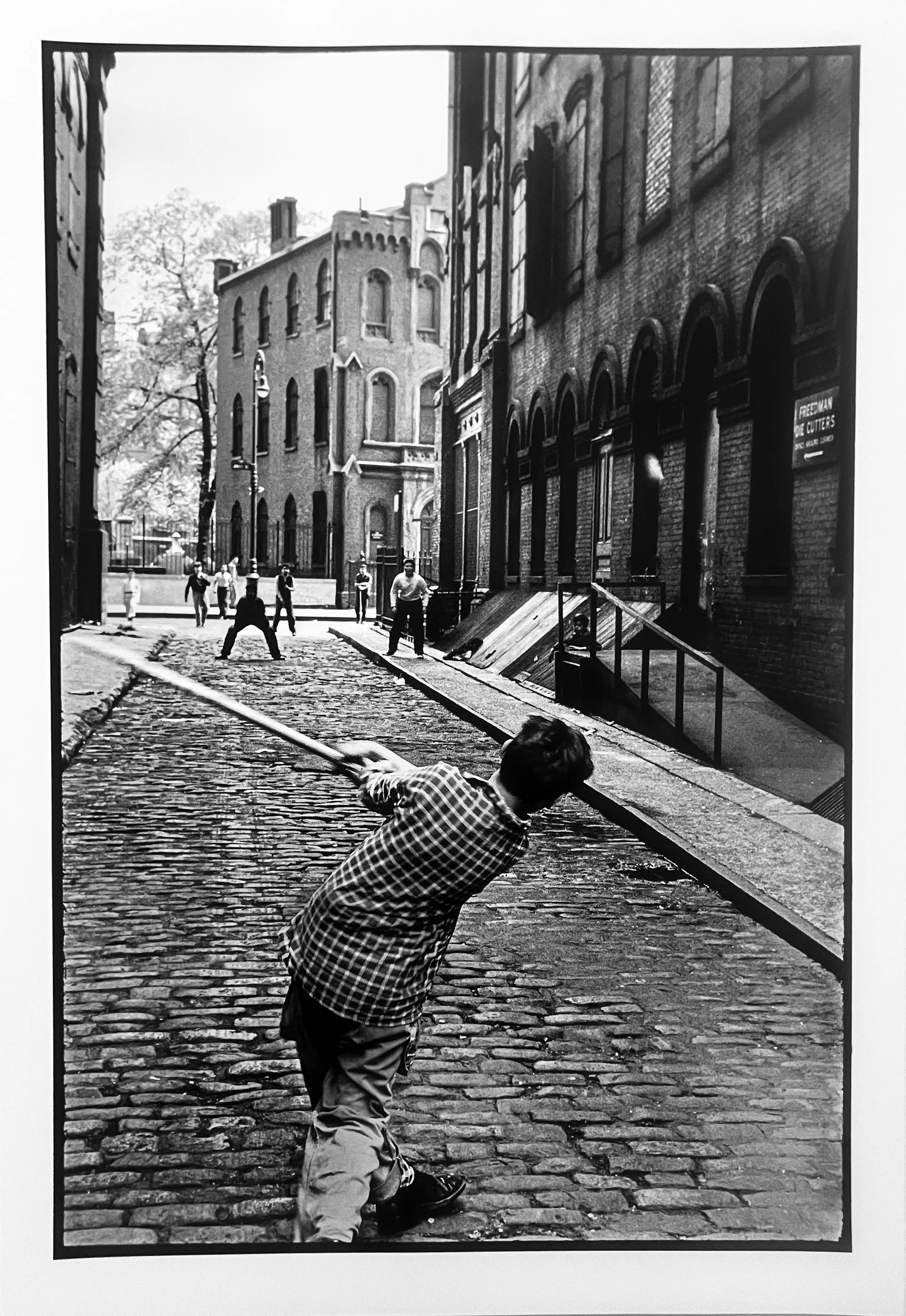 Leonard Freed Stickball, Little Italy, NYC, Black and White Limited Edition Photograph 1954