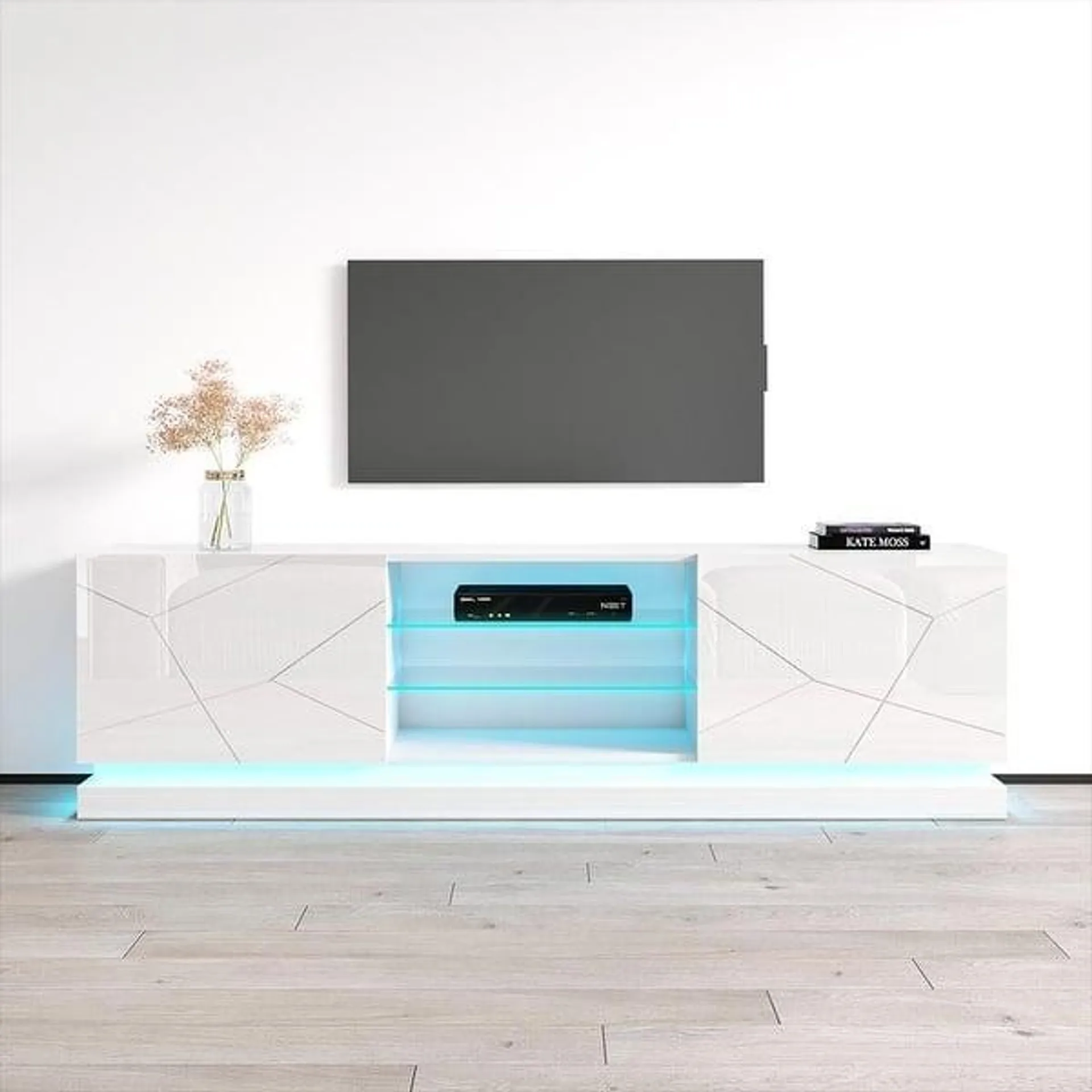 Qiu Modern Glossy White 63- OR 79-inch TV Console