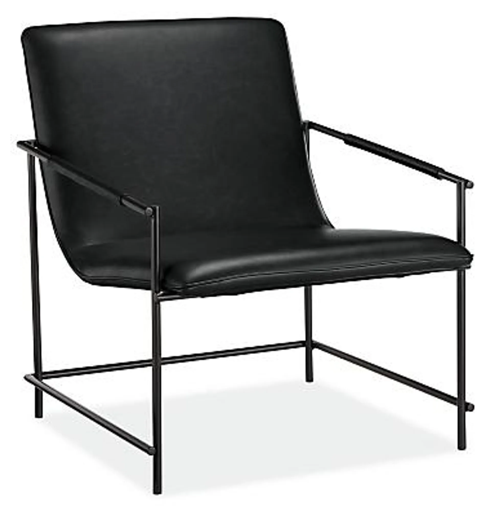 Dina Lounge Chair in Synthetic Leather Black