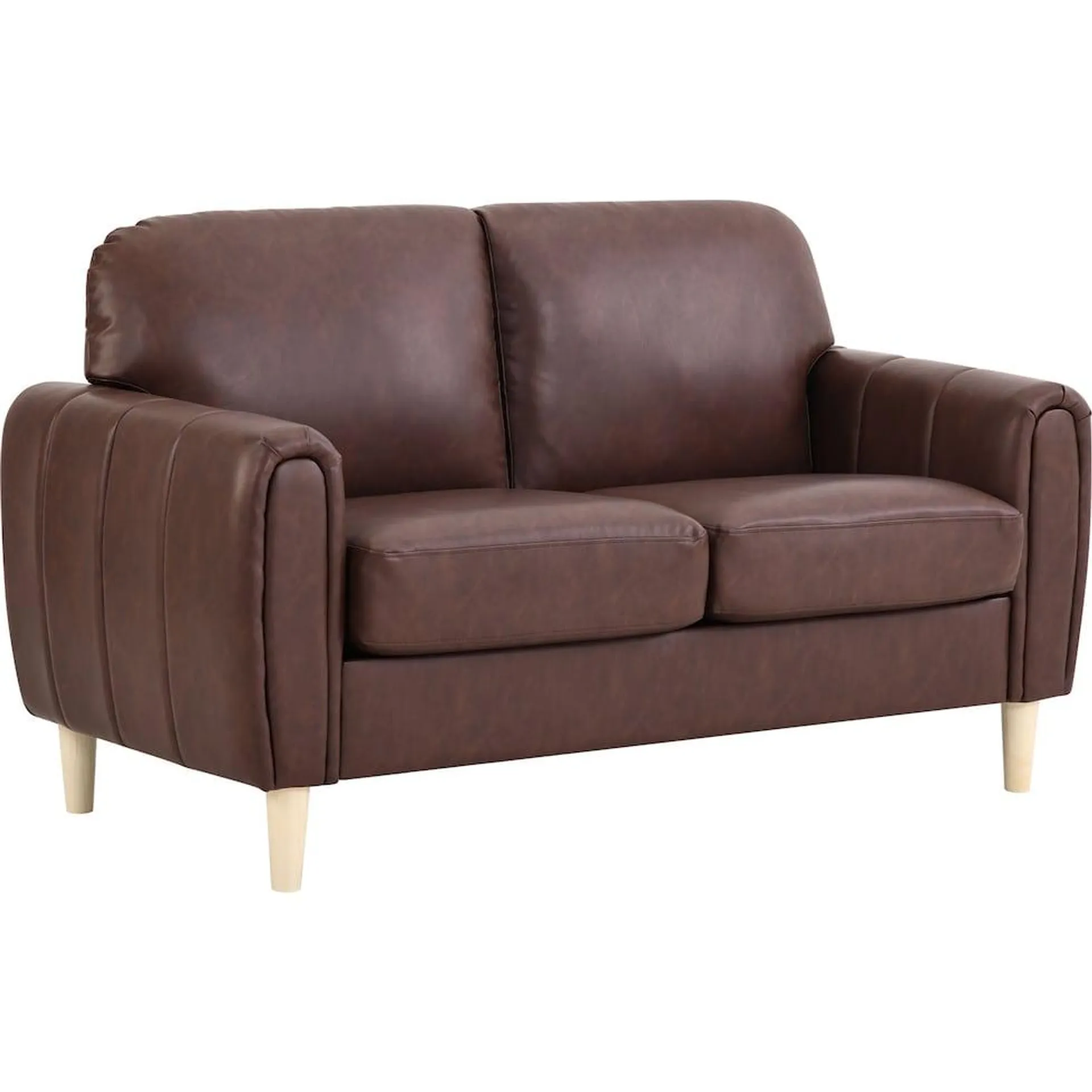 Cleva Loveseat - Brown Vegan Leather