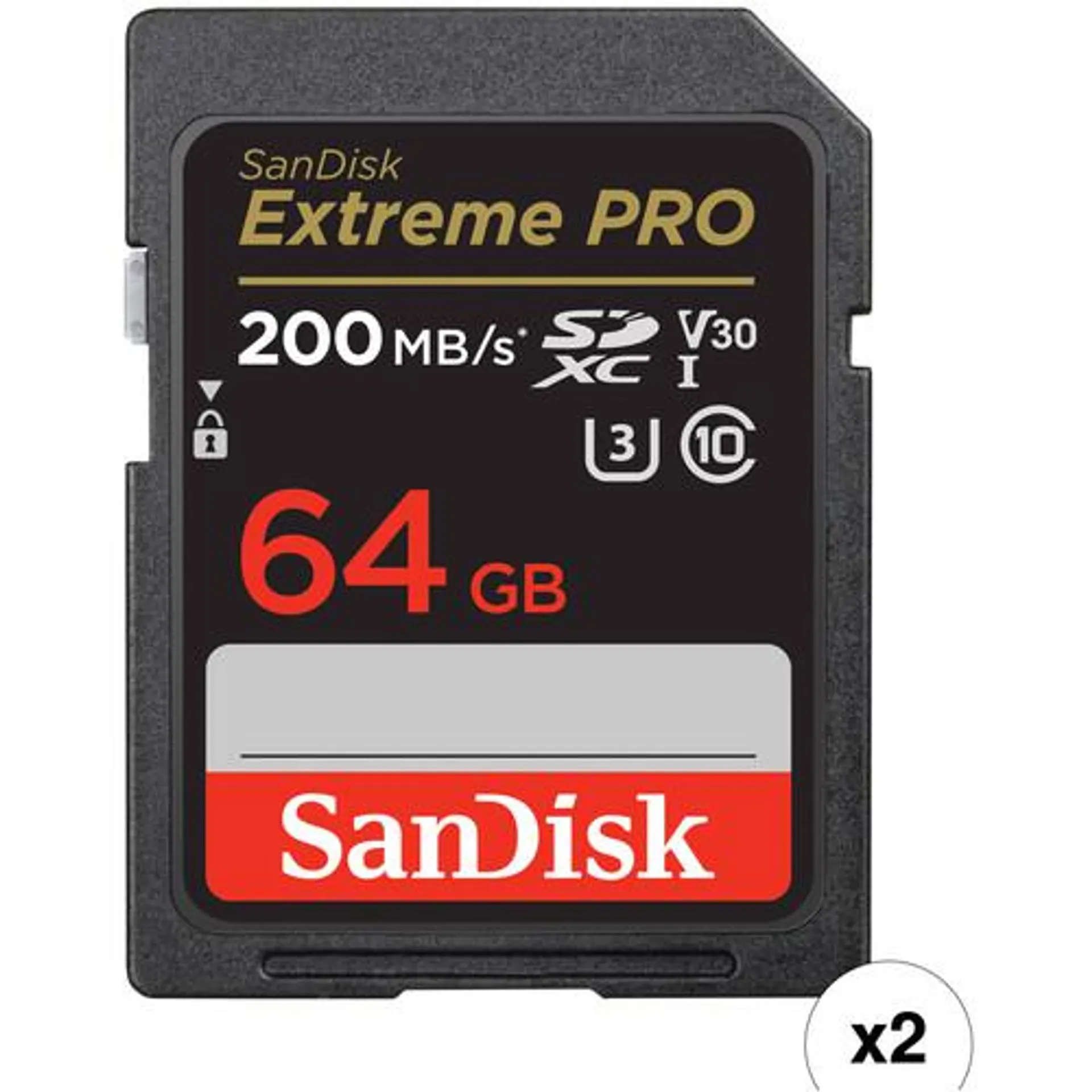 SanDisk 64GB Extreme PRO UHS-I SDXC Memory Card (2-Pack)