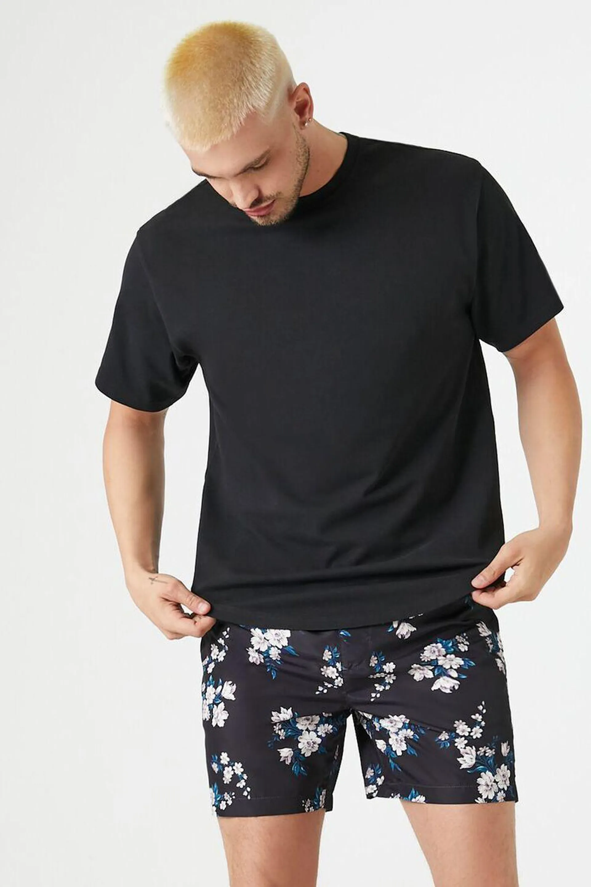 Floral Print Swim Trunks