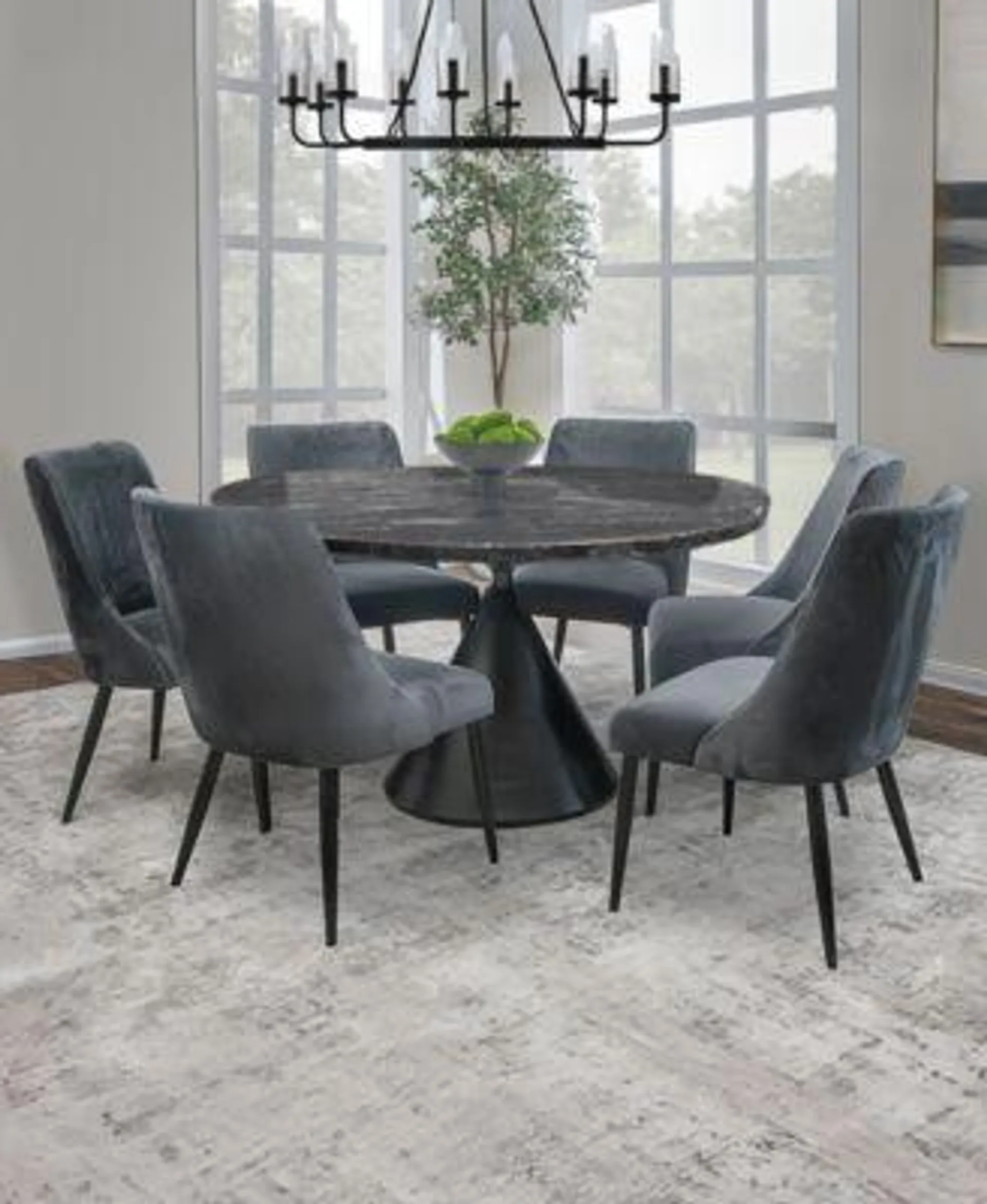 Nerton 7 Pc. Dining Set (52" Round Table & 6 Chairs)