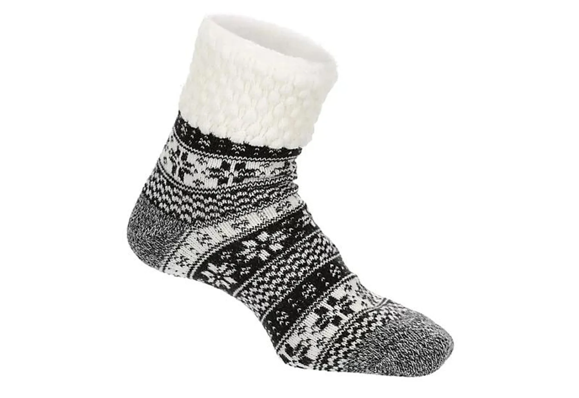 Fireside Womens Snowflake Slipper Sock 1 Pair - Black