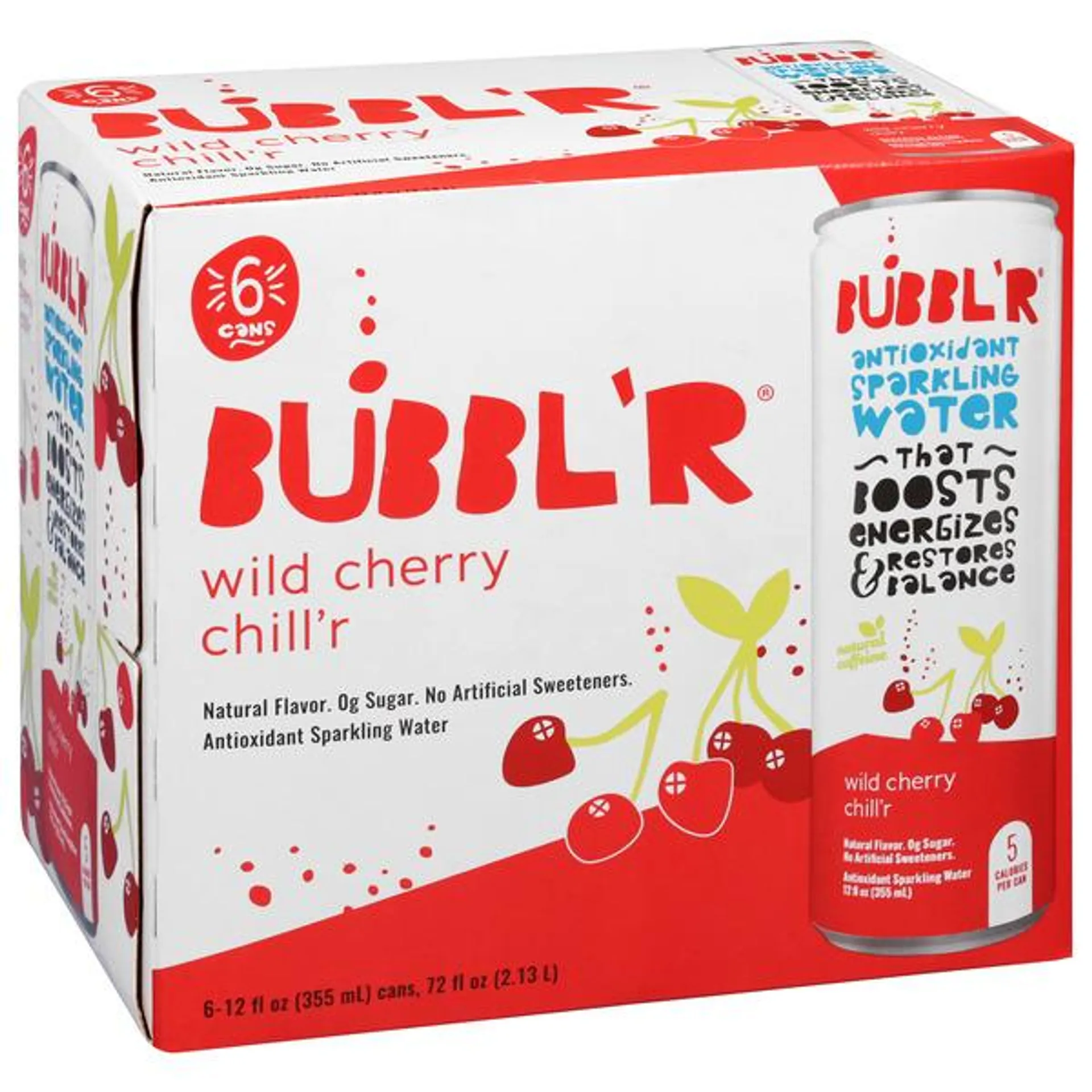 BUBBL’R Antioxidant Sparkling Water, wild cherry chill'r