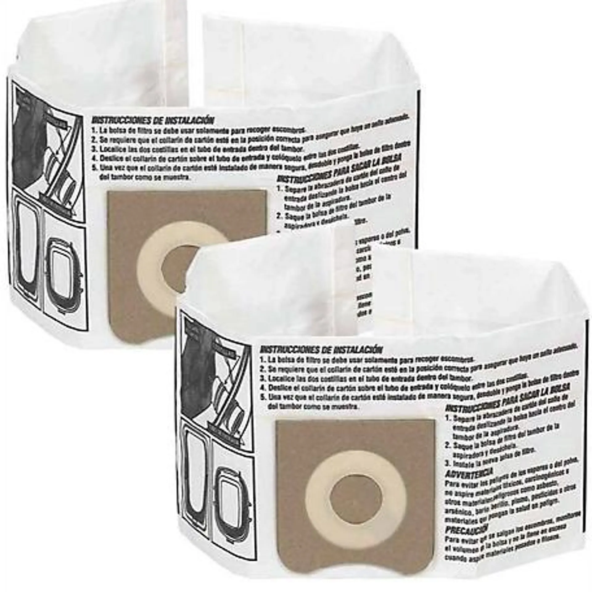 WORKSHOP Wet/Dry Fine Dust Collection Shop Vacuum Bags, 3-4.5 gal., 2 ct.