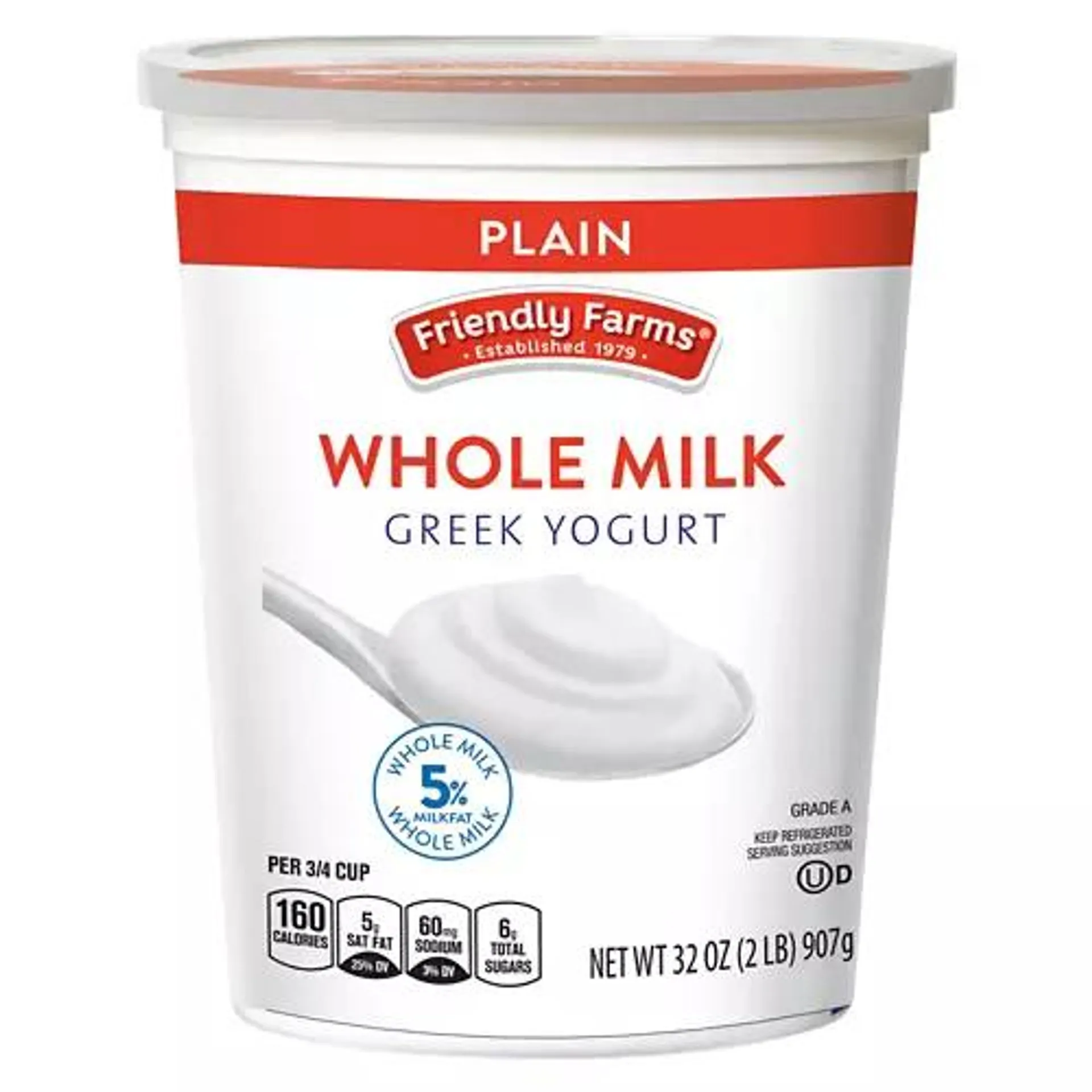 Plain Whole Milk Greek Yogurt, 32 oz