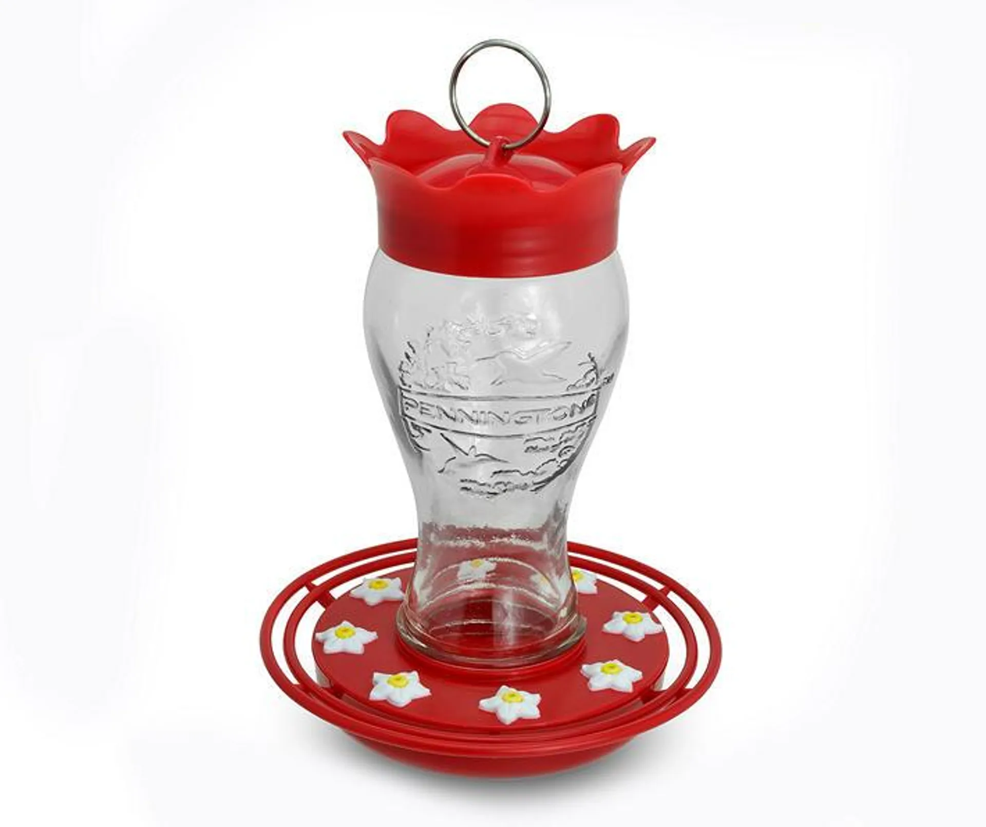 Glass Red Hummingbird Feeder