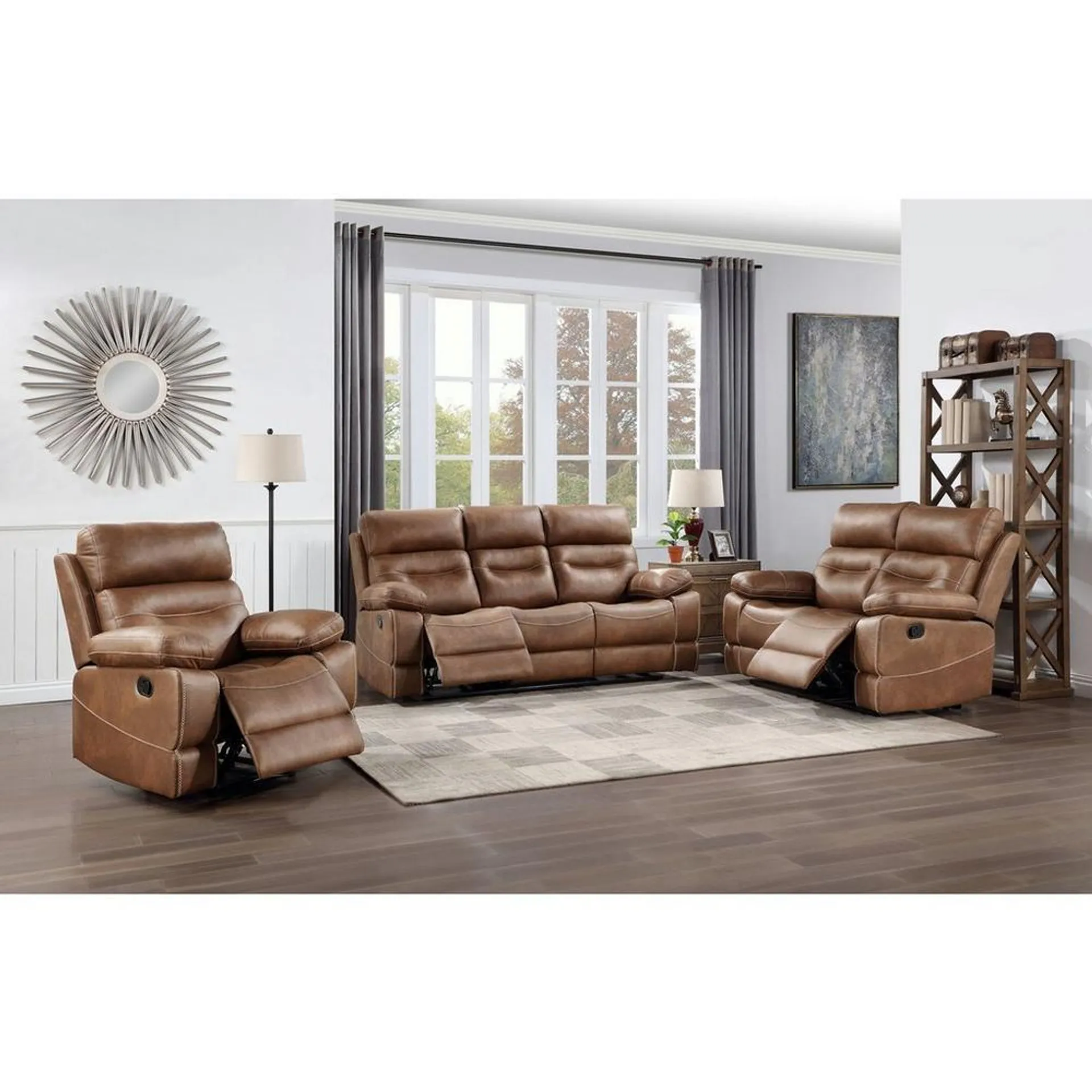 Rudger Reclining Sofa, Reclining Loveseat, & Recliner