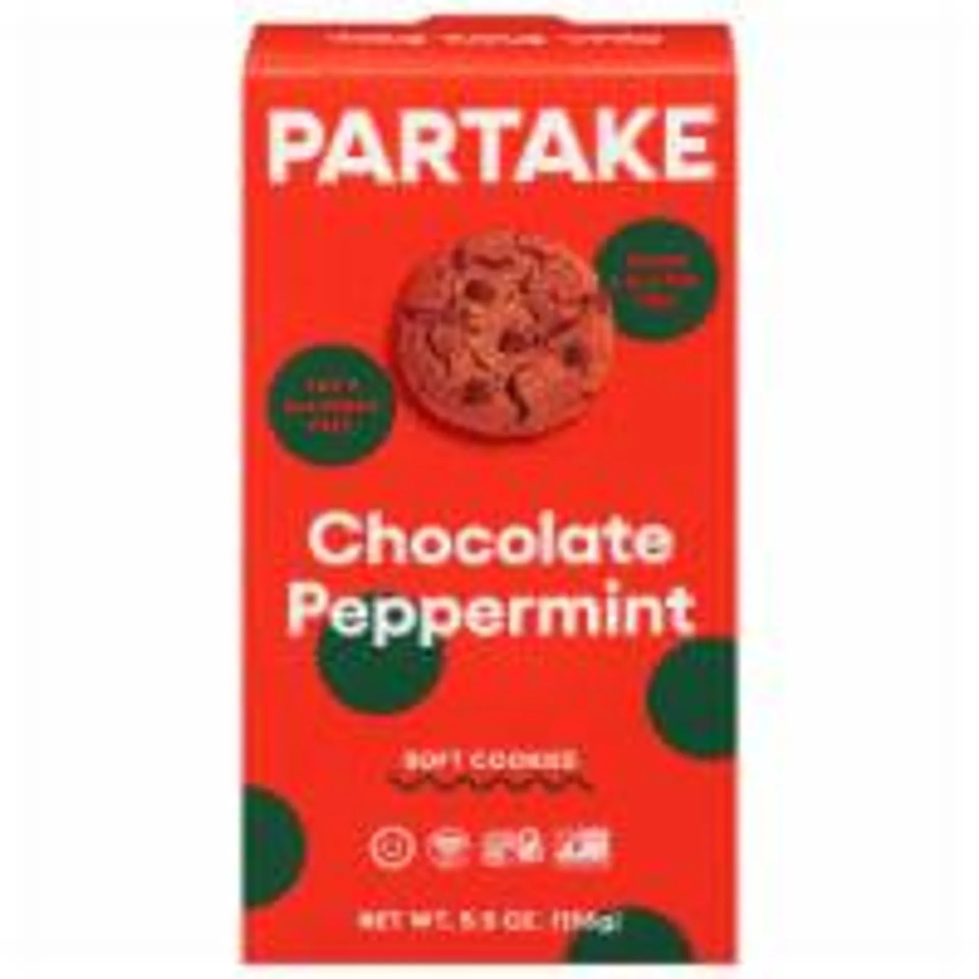 Partake Foods Vegan Soft Baked Chocolate Peppermint Cookies