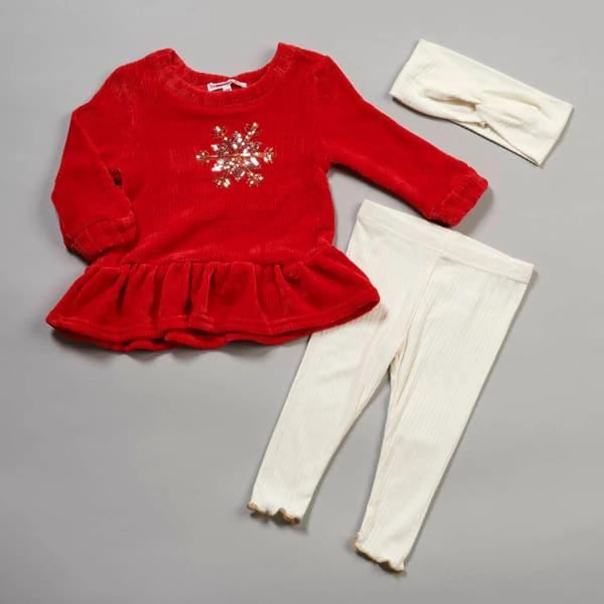 Baby Girl (12-24M) Nannette 3pc. Snowflake Tunic & Leggings Set