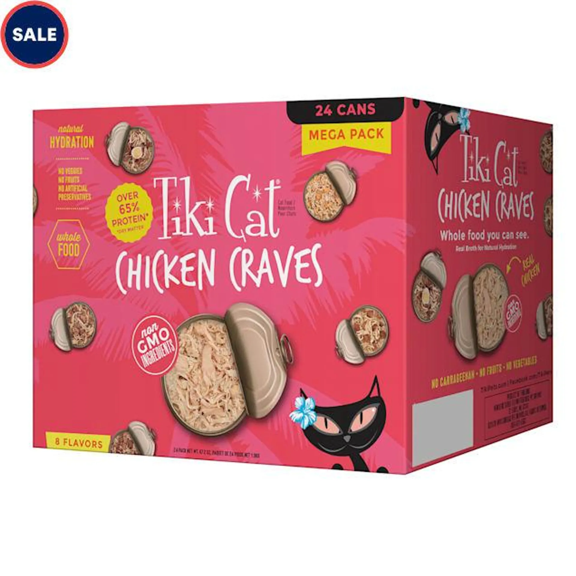 Tiki Cat Chicken Craves Mega Pack Wet Cat Food, 2.8 oz., Count of 24