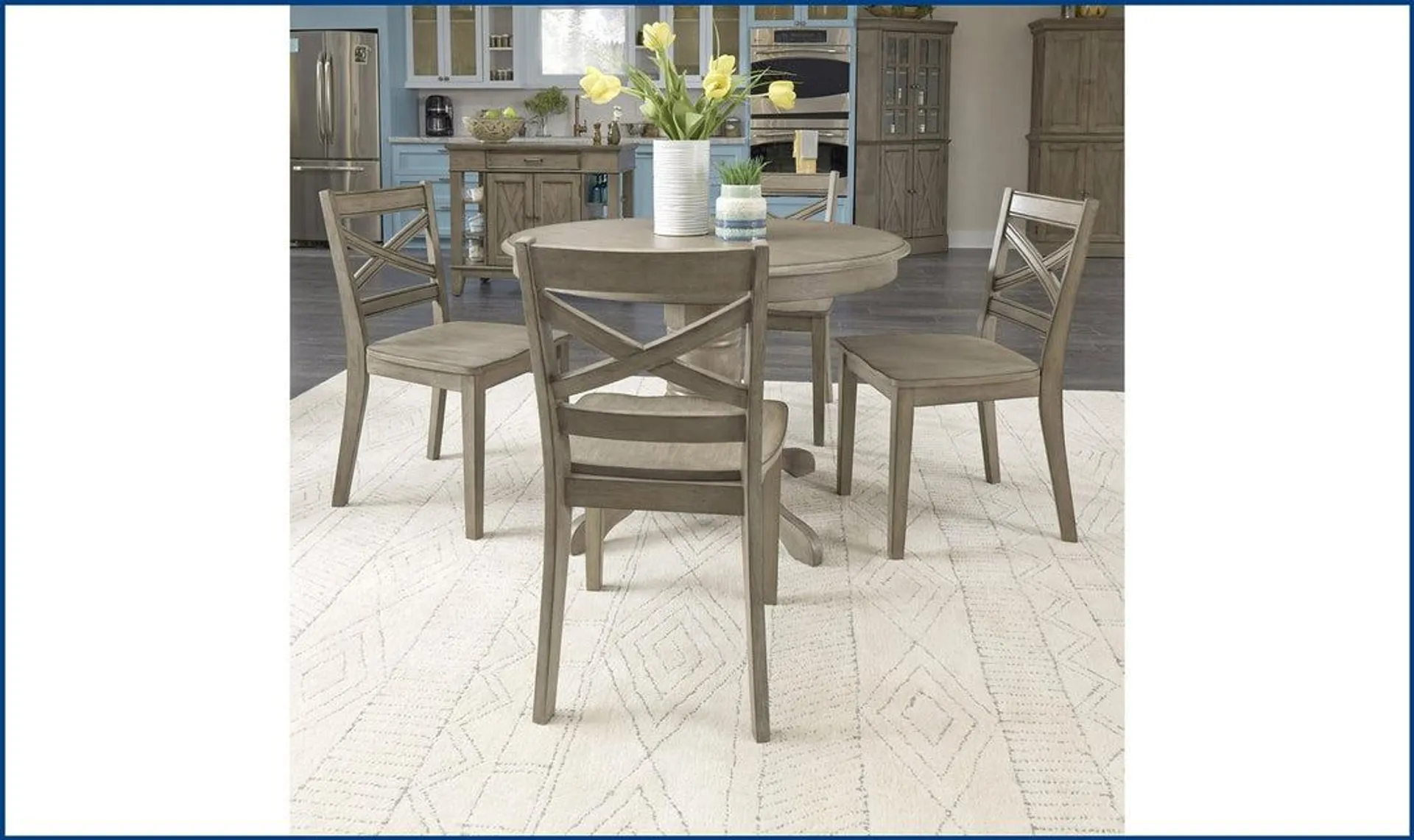 Homestyles Walker 5-Piece Dining Set in Gray