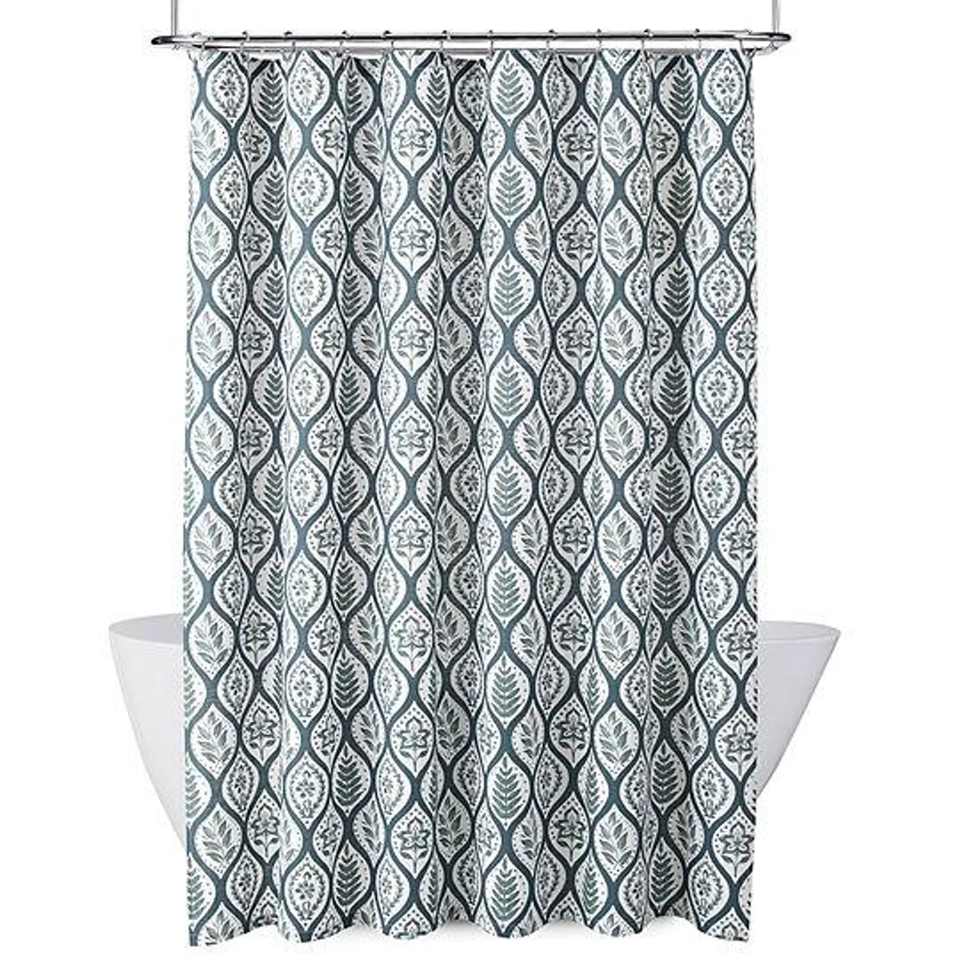 Liz Claiborne Green Leaf Ogee Shower Curtain