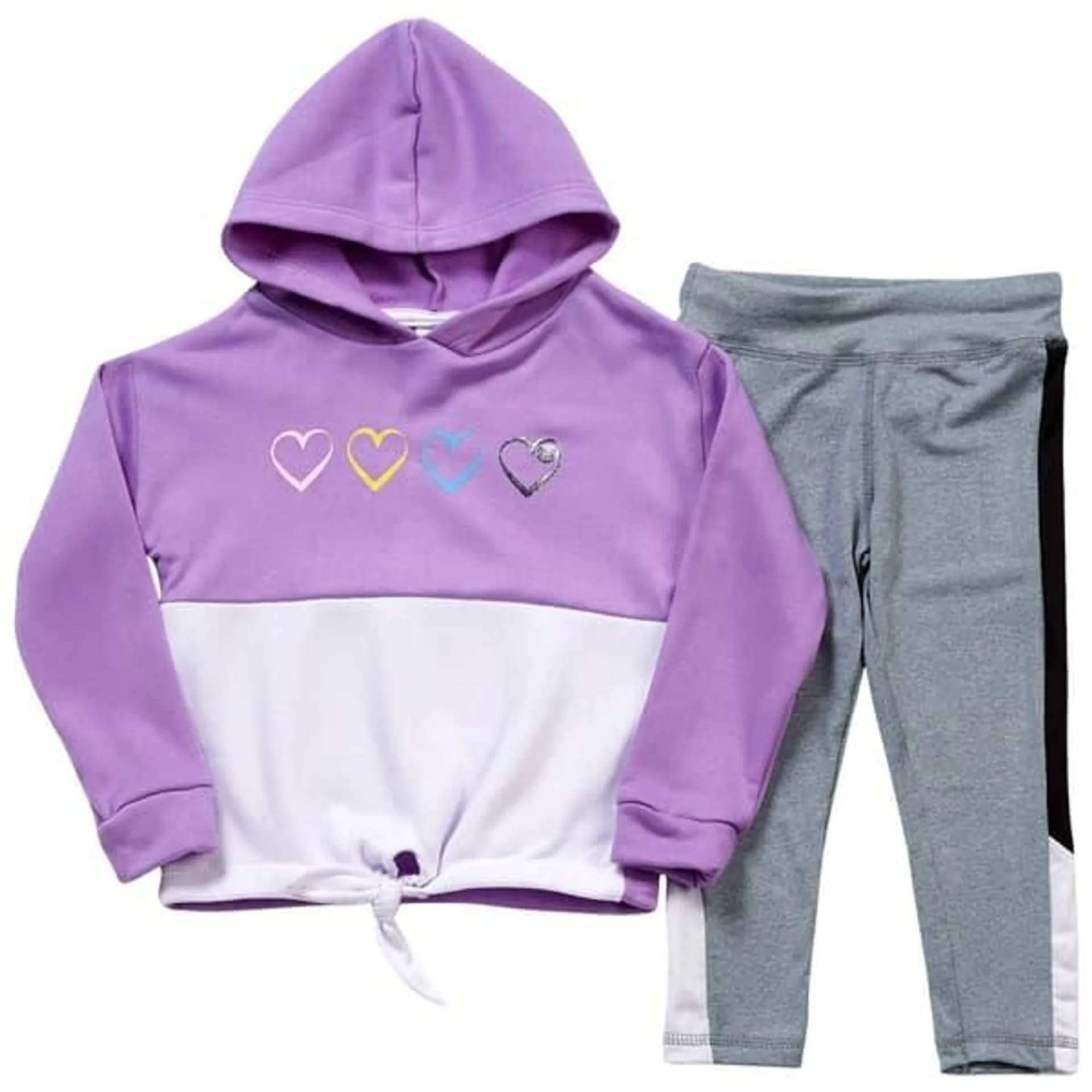 Toddler Girl RBX Color Block Tie Front Hoodie & Leggings Set