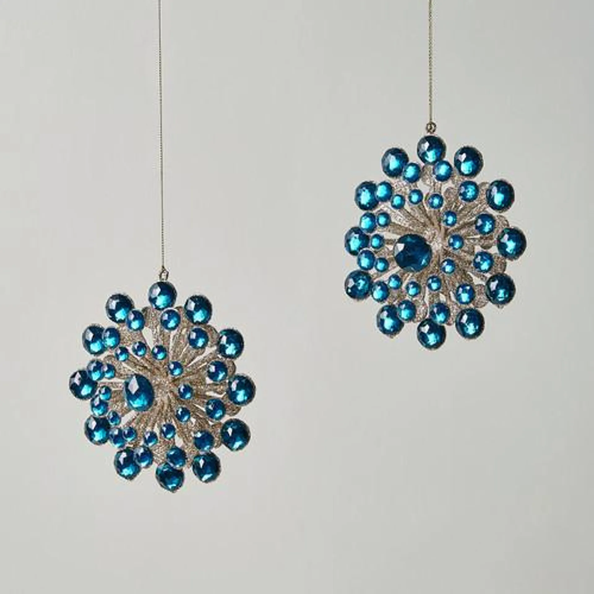 Rhinestone Sunburst Ornament - Set of 2