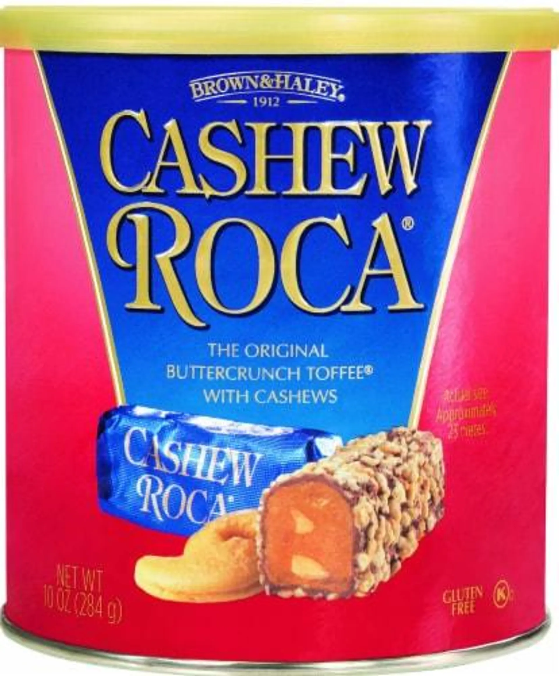 Brown & Haley Cashew Roca Buttercrunch Toffee Holiday Candy Canister