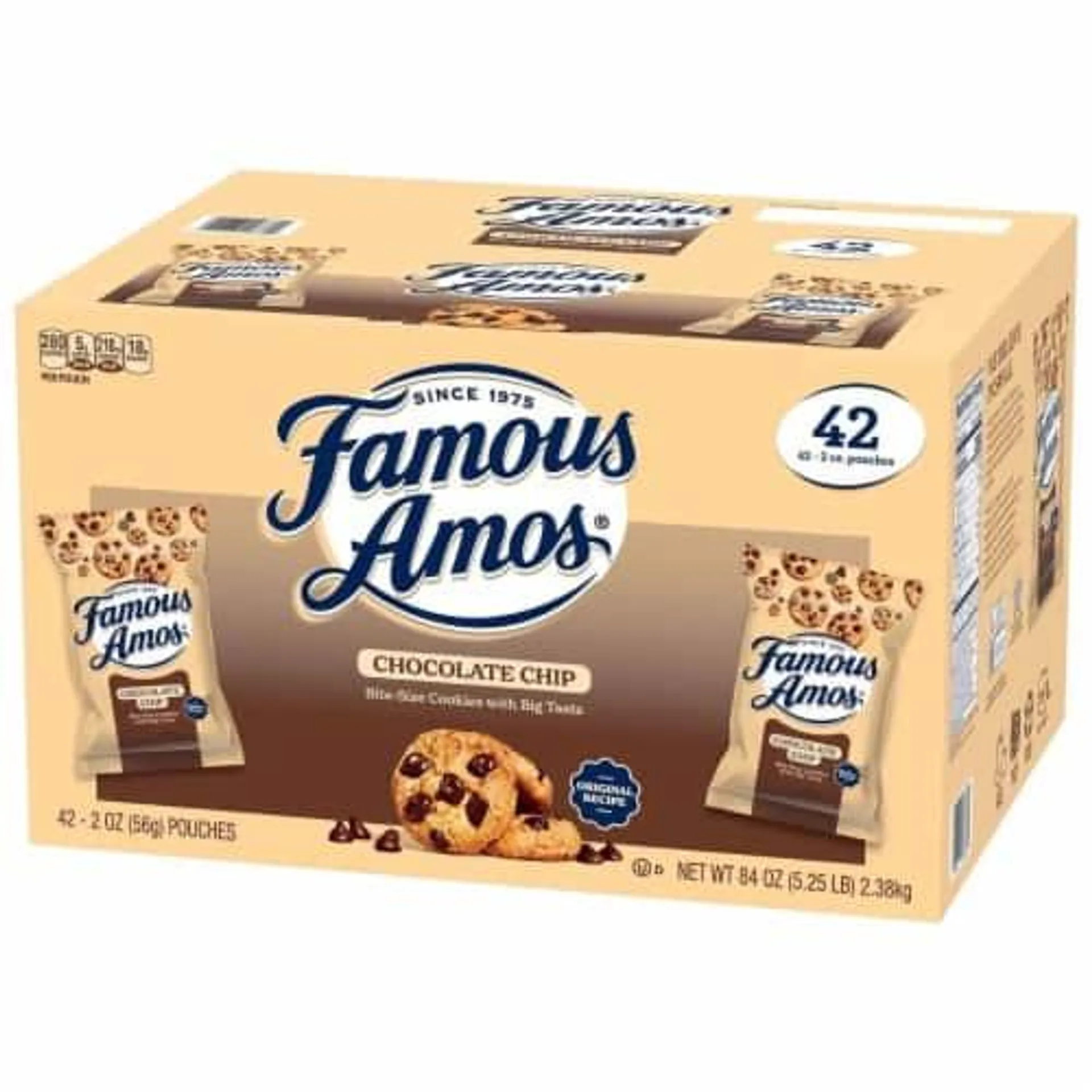 Famous Amos Chocolate Chip Cookies, 2 Ounce (42 Count)