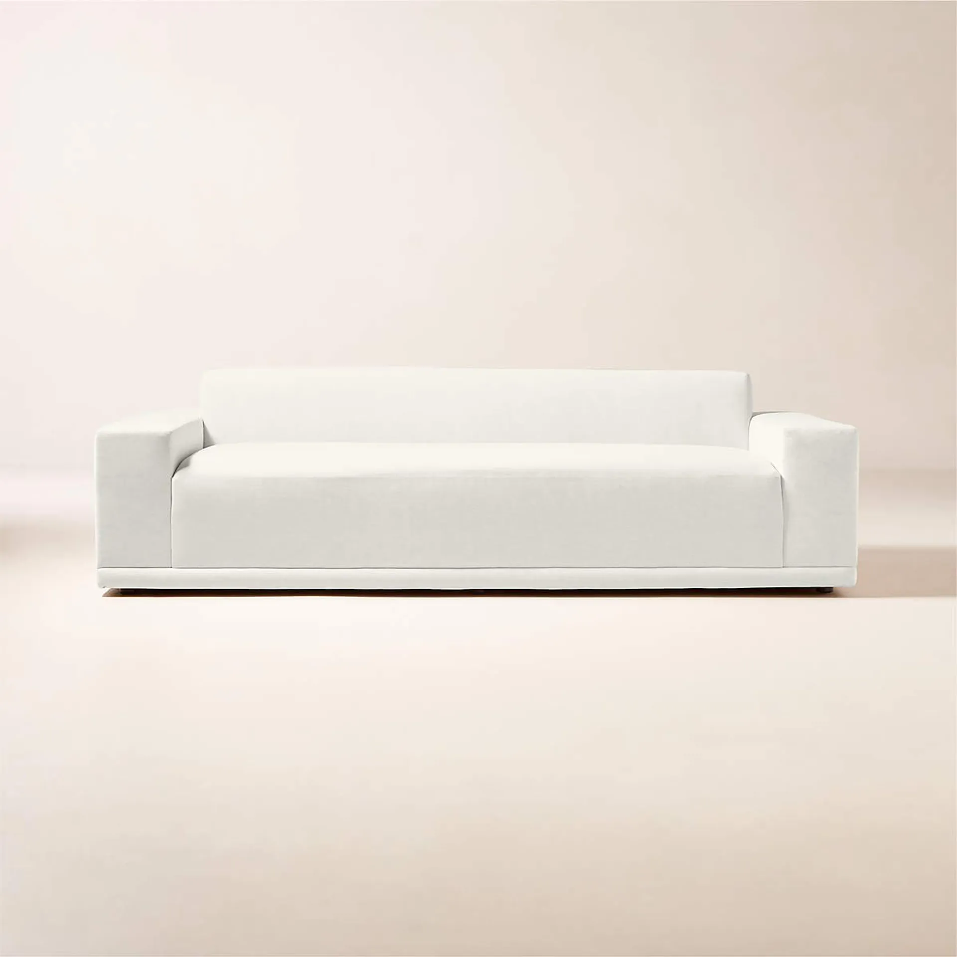 Faible 100" White Performance Fabric Sofa